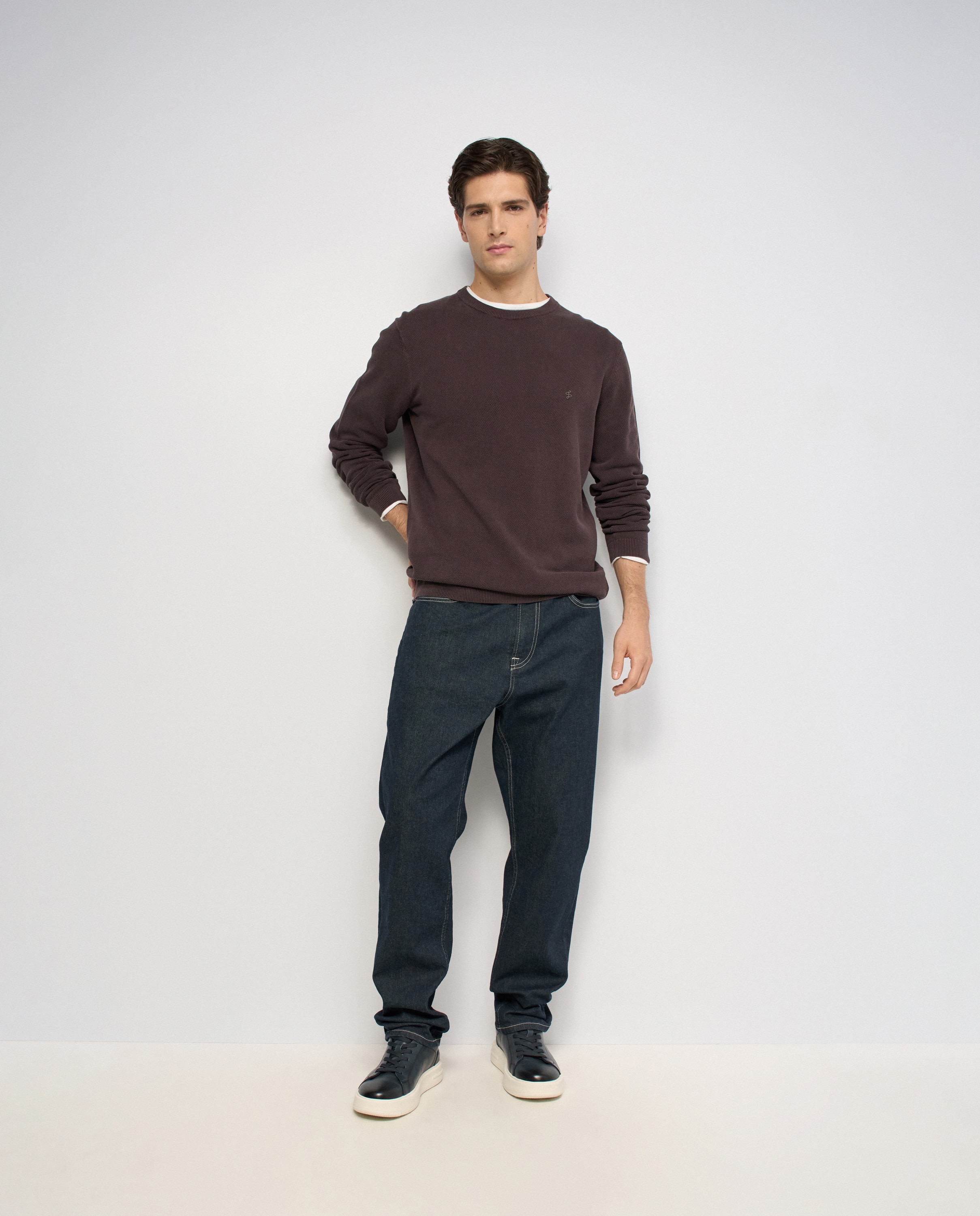 Sudadera de punto texturizado de hombre - Salsa Jeans - Marrón Marrón-5
