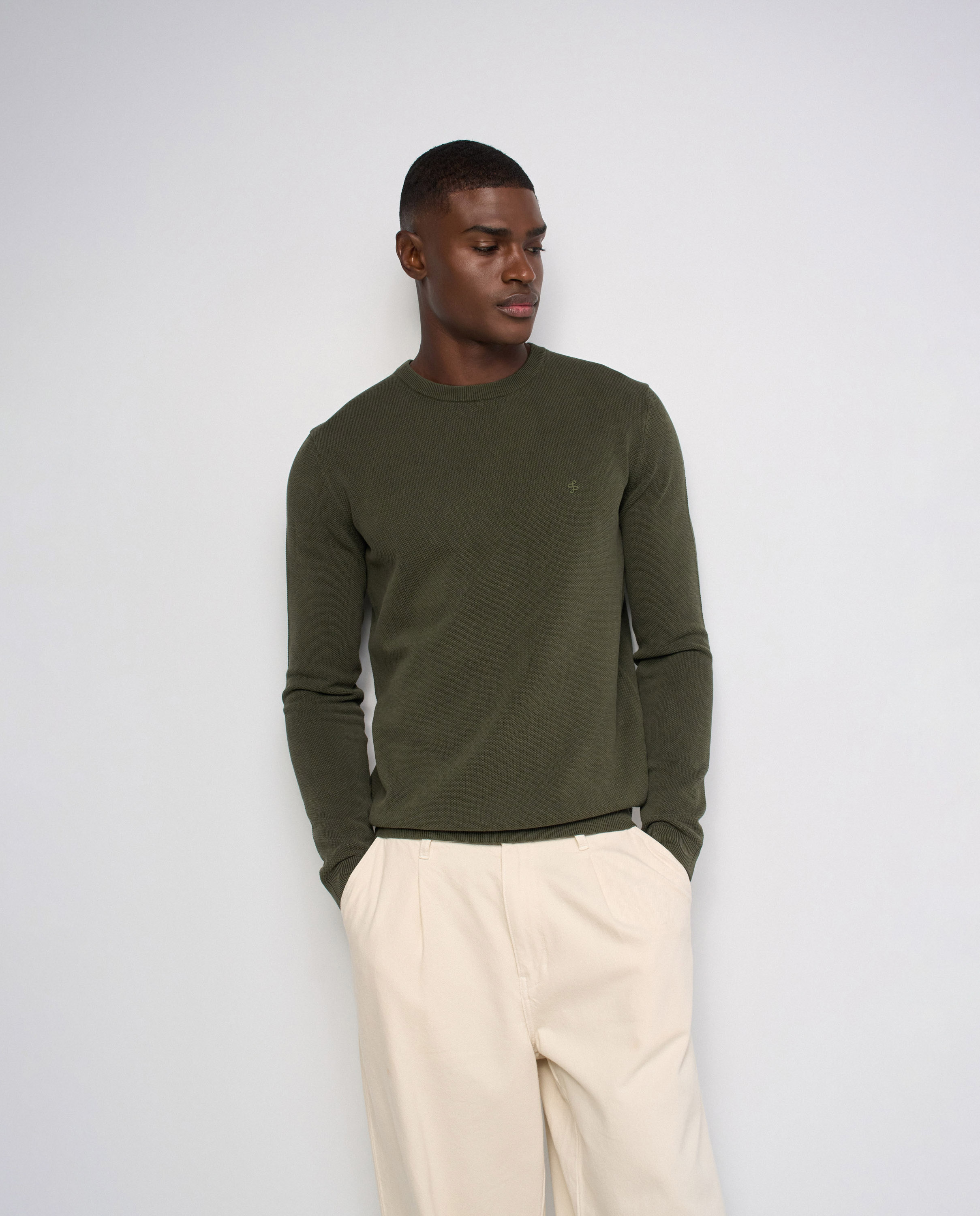 Sudadera de punto texturizado de hombre - Salsa Jeans - Verde Verde-1