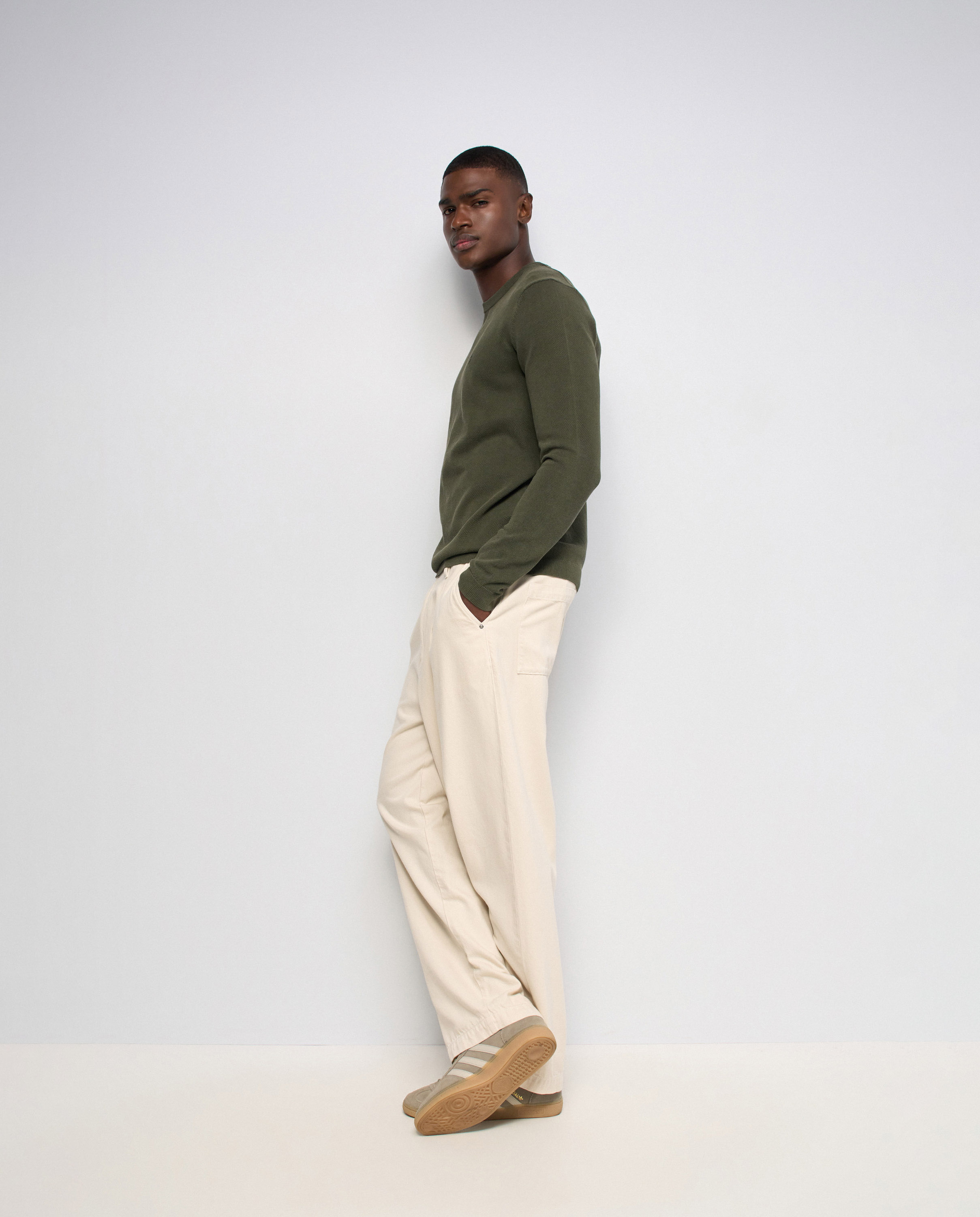 Sudadera de punto texturizado de hombre - Salsa Jeans - Verde Verde-2