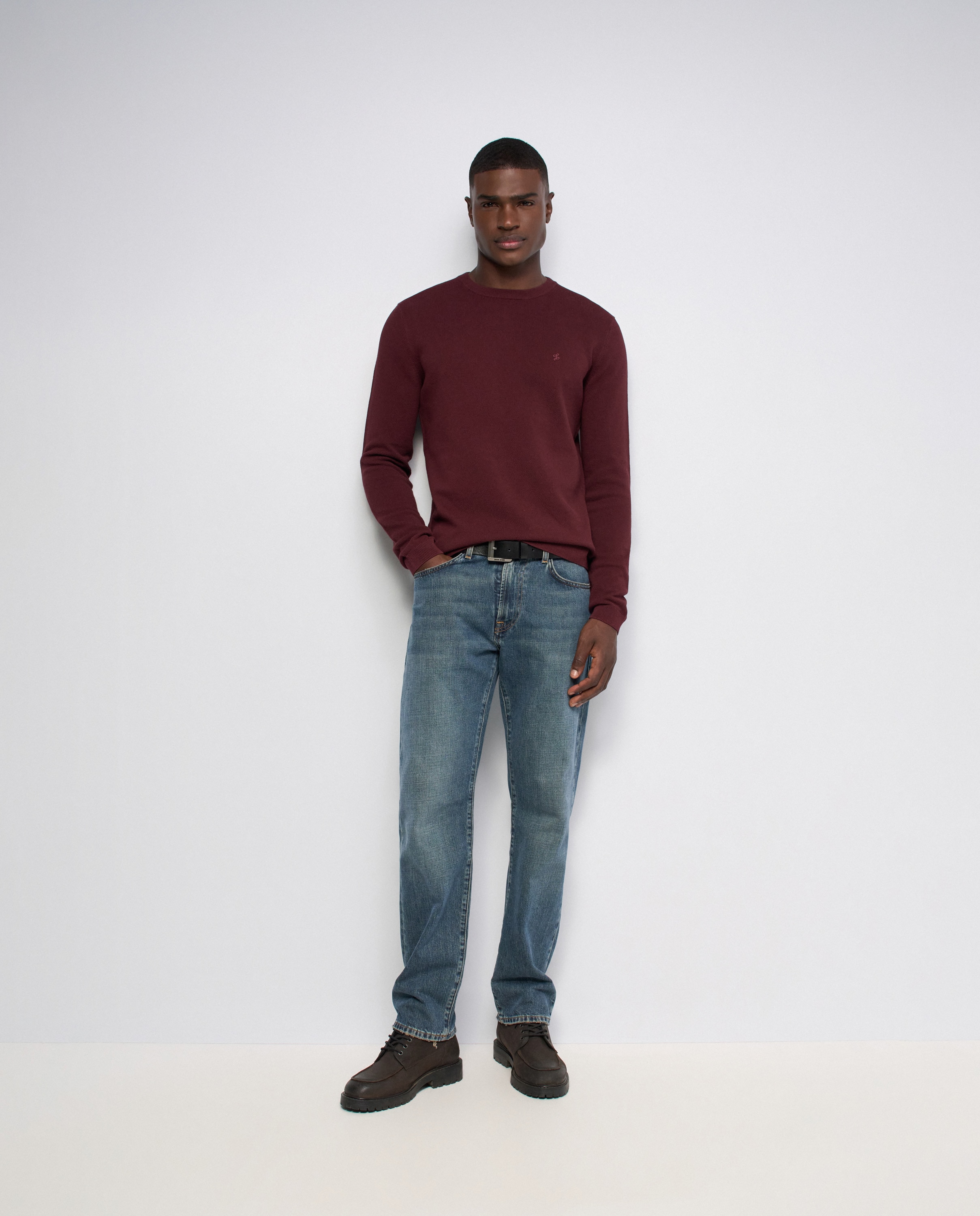 Sudadera de punto texturizado de hombre - Salsa Jeans - Rojo Rojo-5