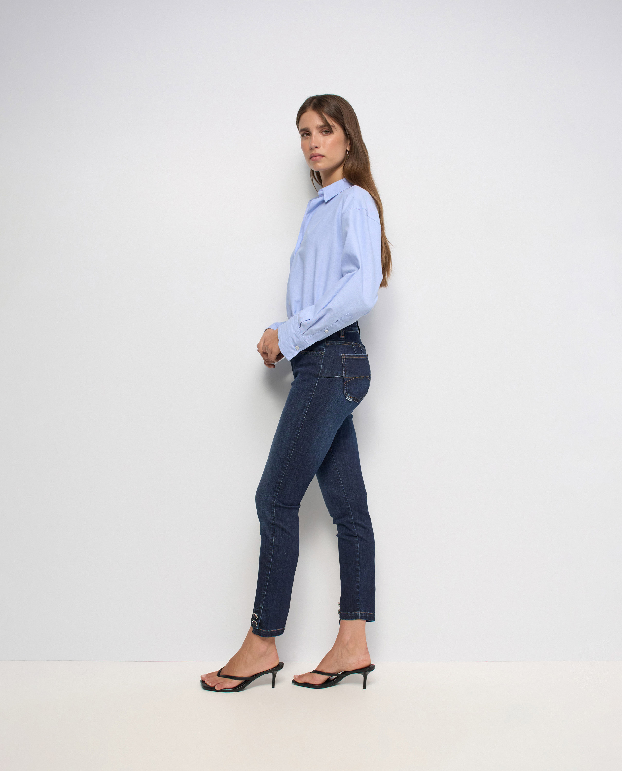 Vaqueros destiny push up cropped skinny de mujer - Salsa Jeans - Azul Azul-2