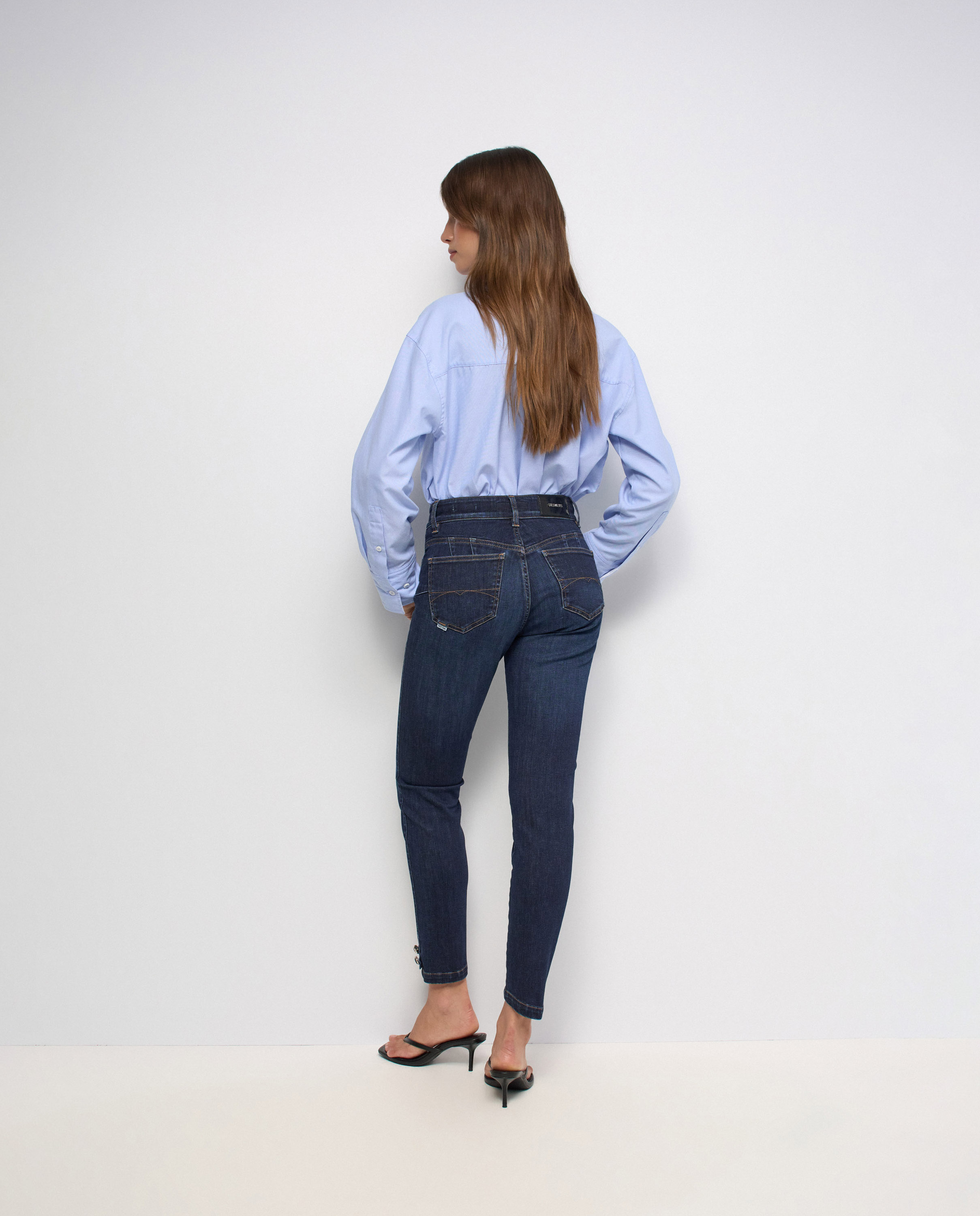 Vaqueros destiny push up cropped skinny de mujer - Salsa Jeans - Azul Azul-3