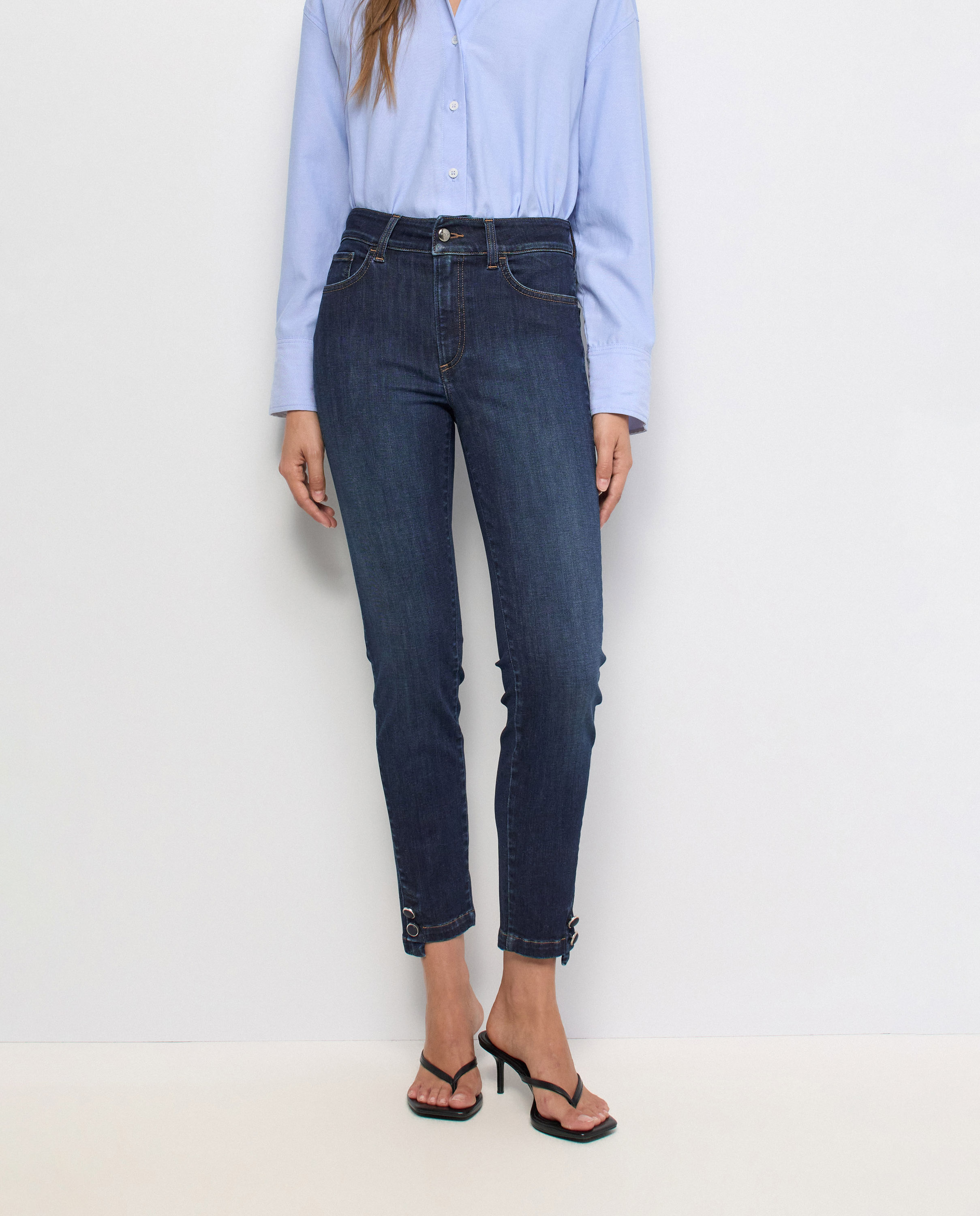 Vaqueros destiny push up cropped skinny de mujer - Salsa Jeans - Azul Azul-5