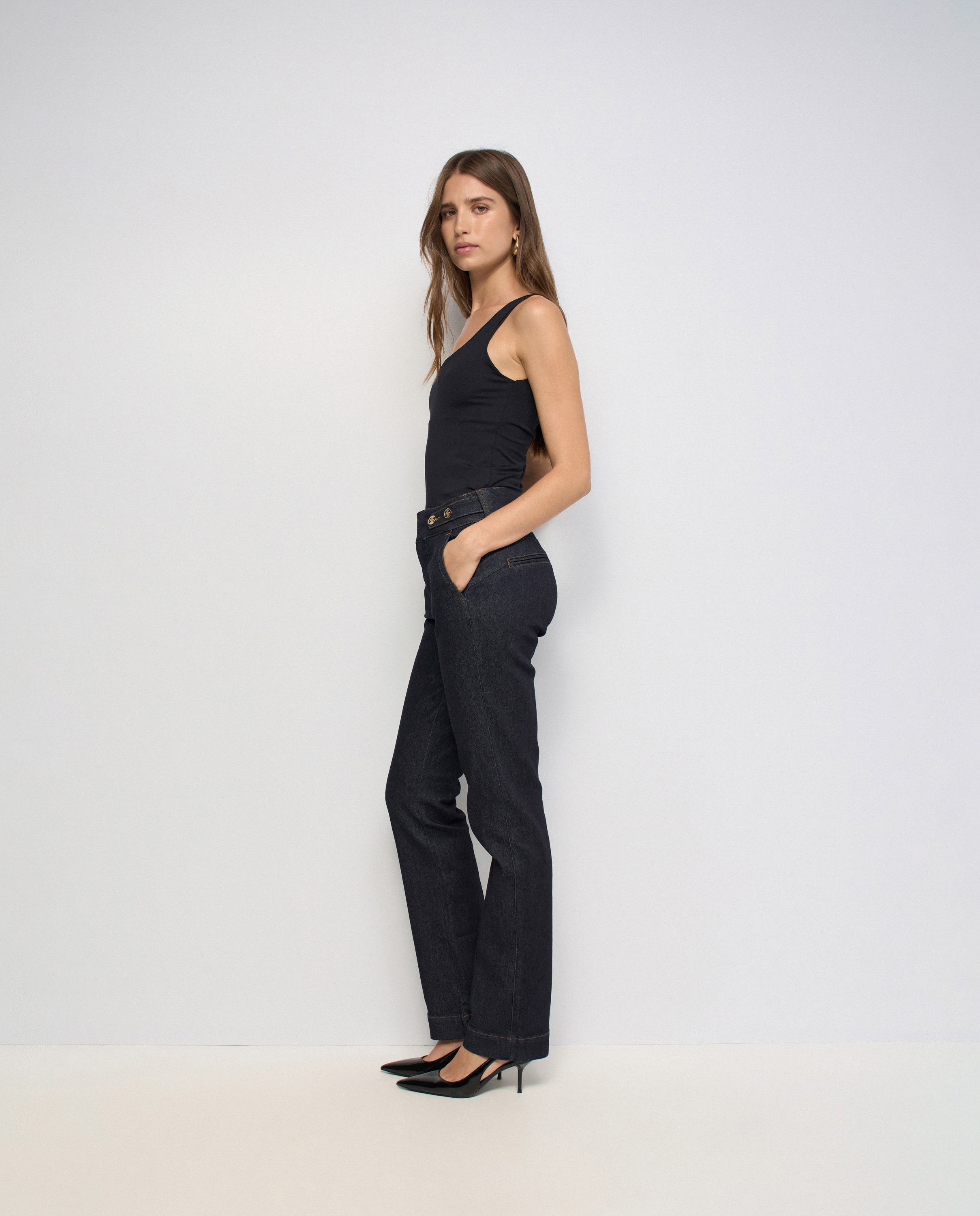 Secret chino push in straight de mujer - Salsa Jeans - Azul Azul-2