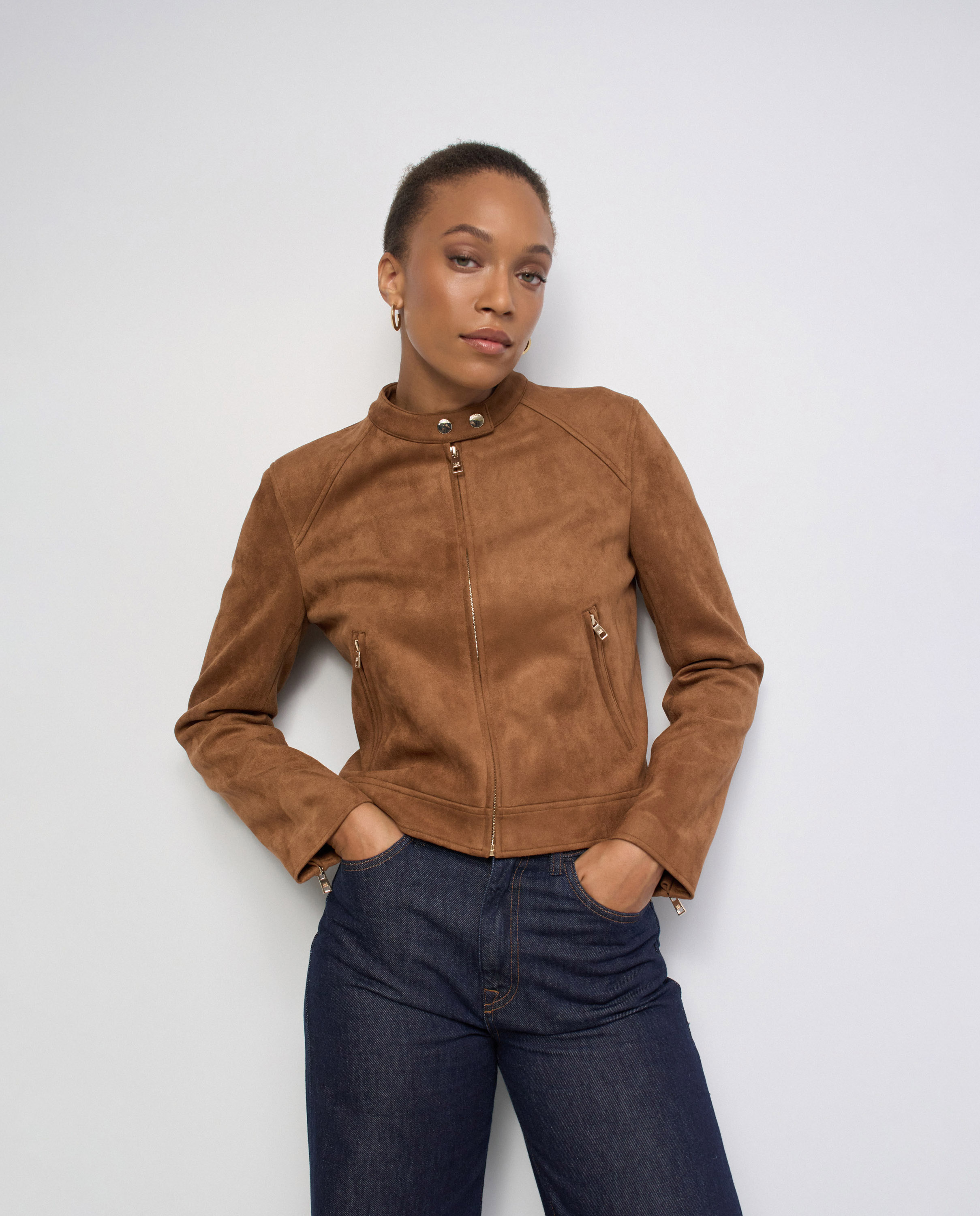 Chaqueta efecto ante de mujer - Salsa Jeans - Marrón Marrón-1
