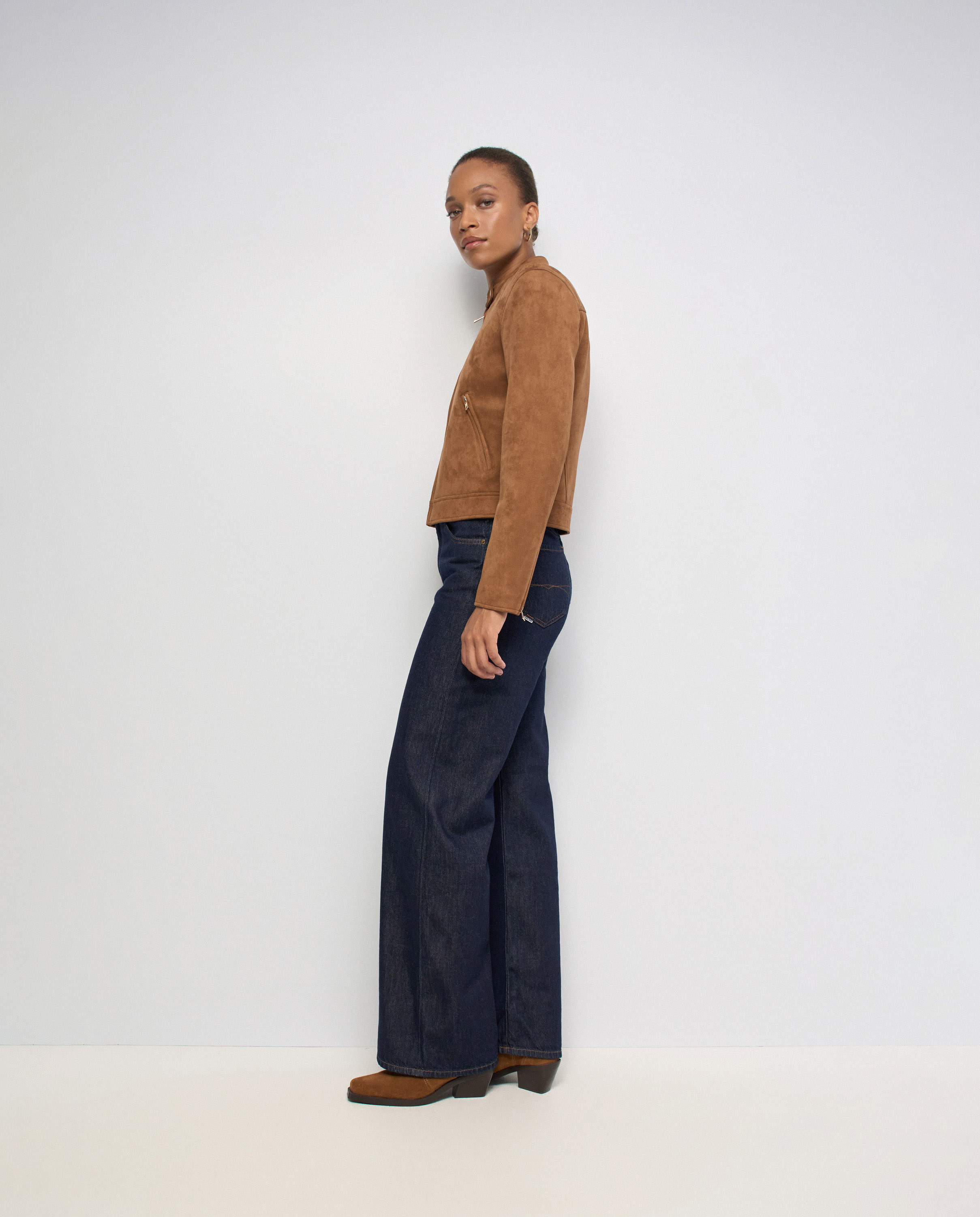 Chaqueta efecto ante de mujer - Salsa Jeans - Marrón Marrón-2