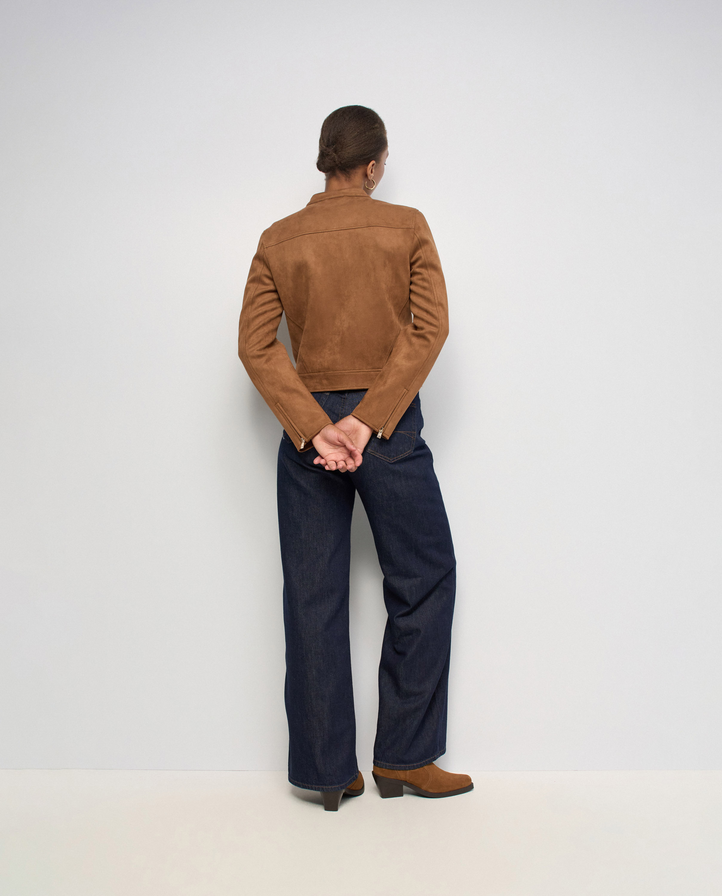 Chaqueta efecto ante de mujer - Salsa Jeans - Marrón Marrón-3