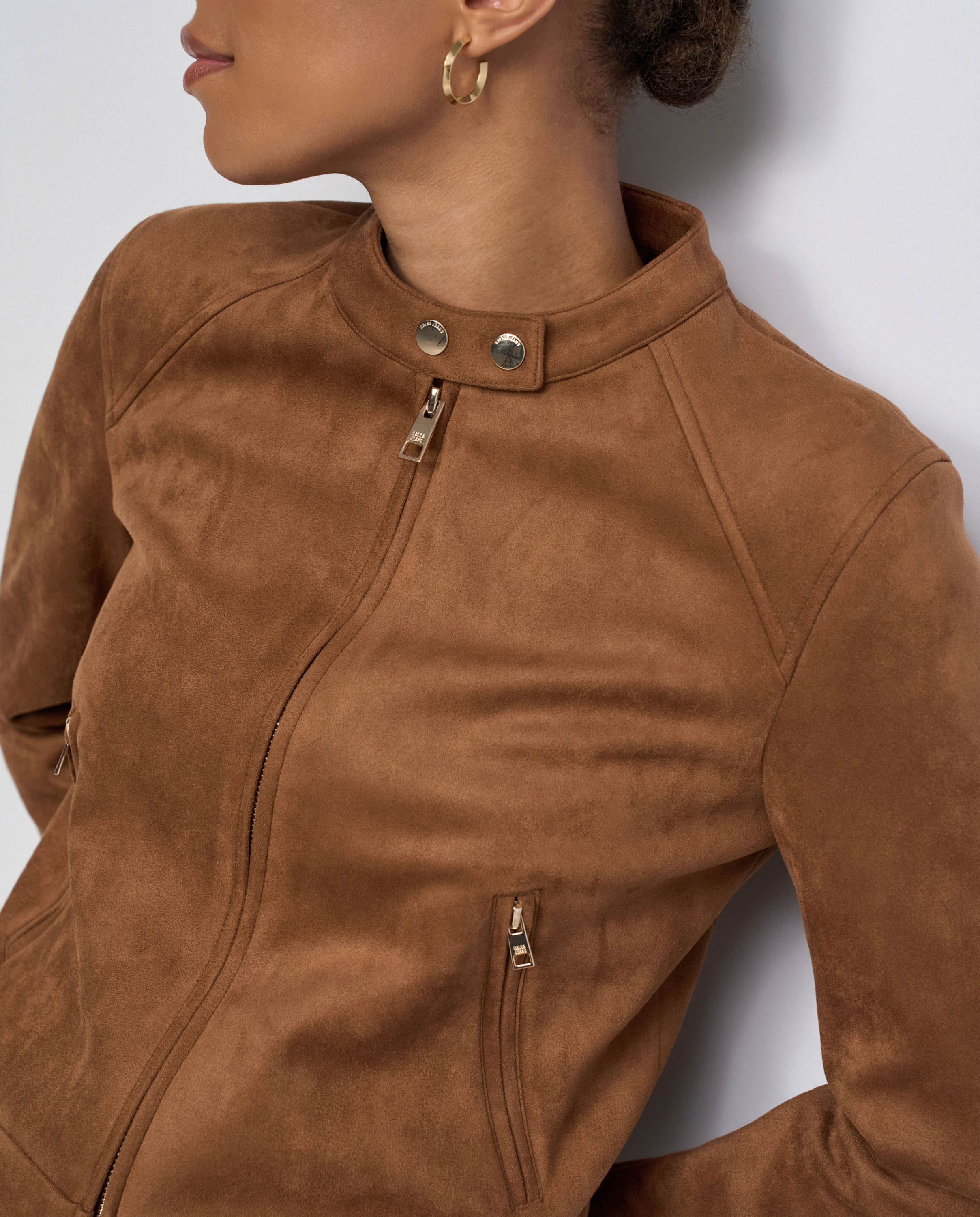 Chaqueta efecto ante de mujer - Salsa Jeans - Marrón Marrón-4