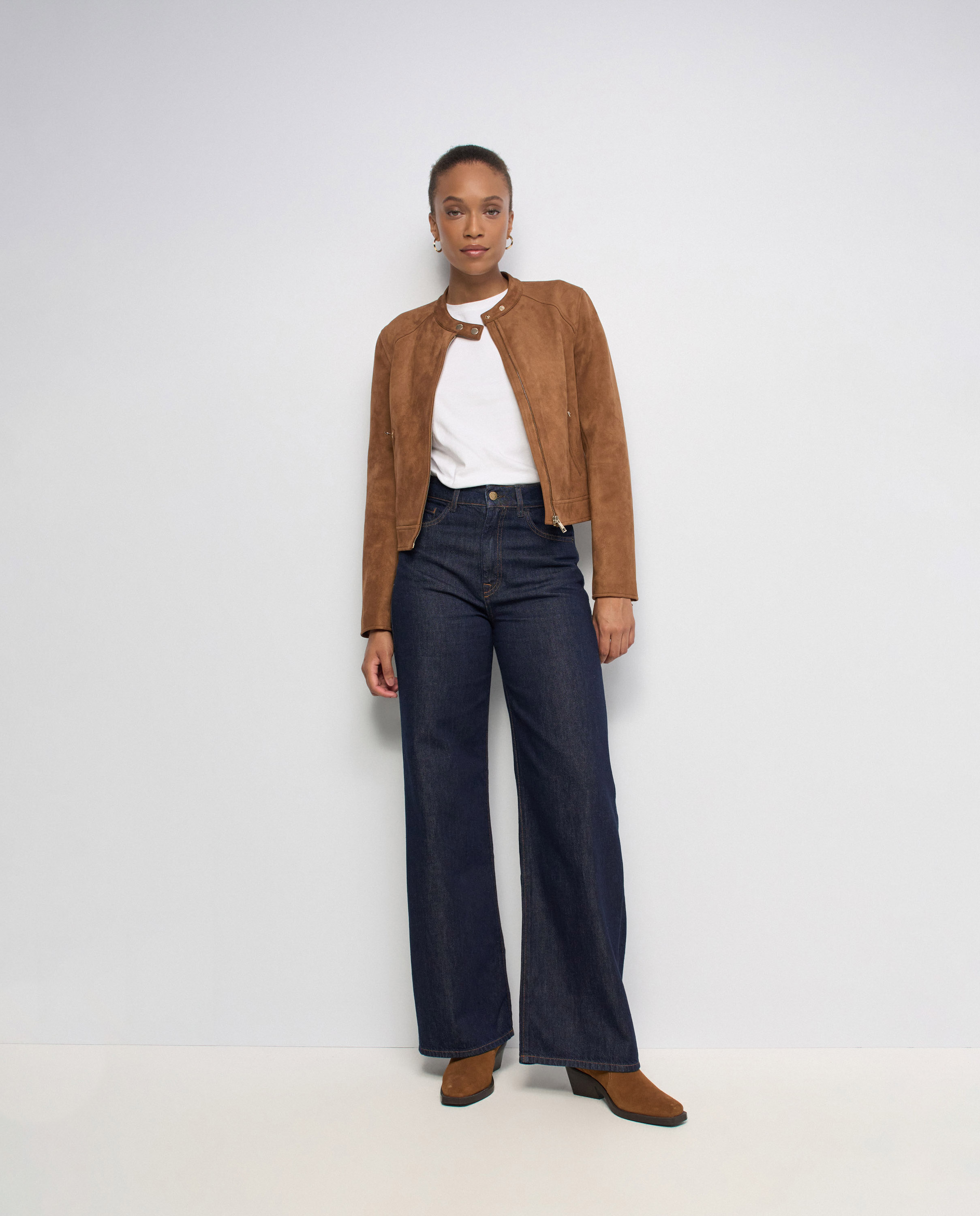 Chaqueta efecto ante de mujer - Salsa Jeans - Marrón Marrón-5