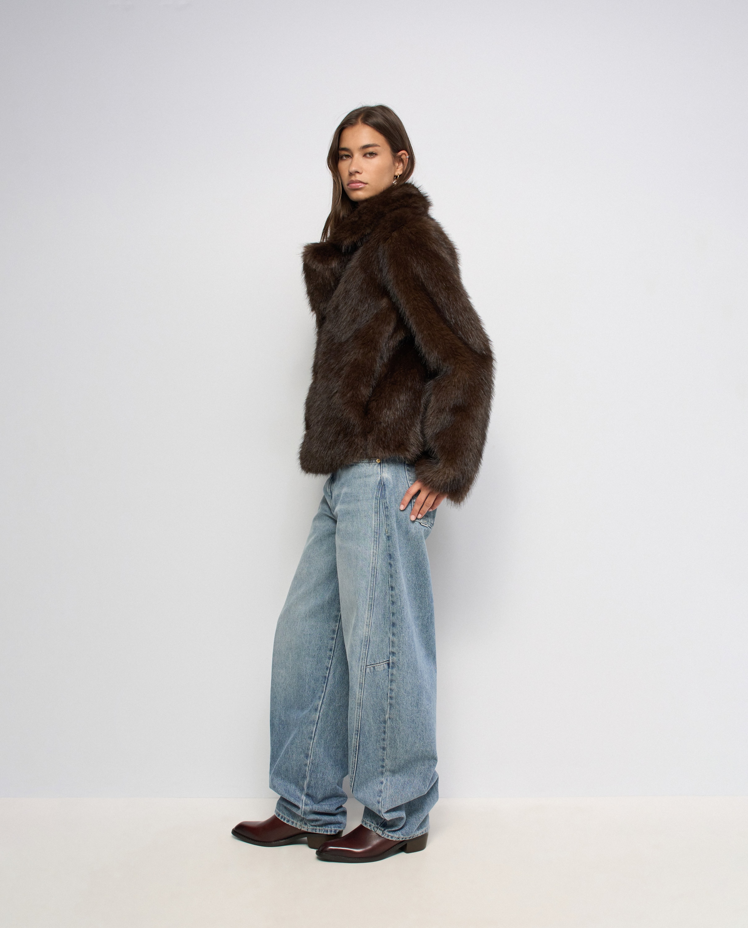 Imagen 2 de Abrigo de pelo diana reversible de mujer - Salsa Jeans - Marrón Marrón