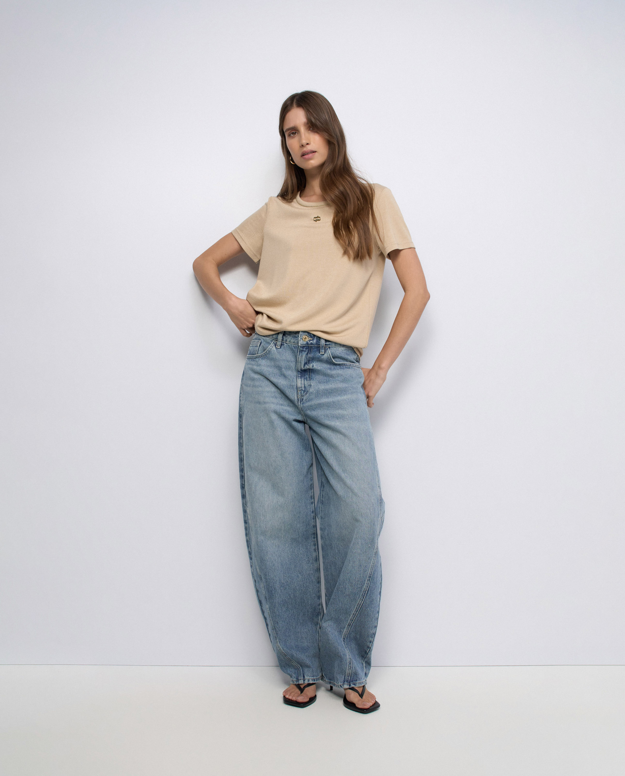 Camiseta básica con lúrex de mujer - Salsa Jeans - Natural Natural-5