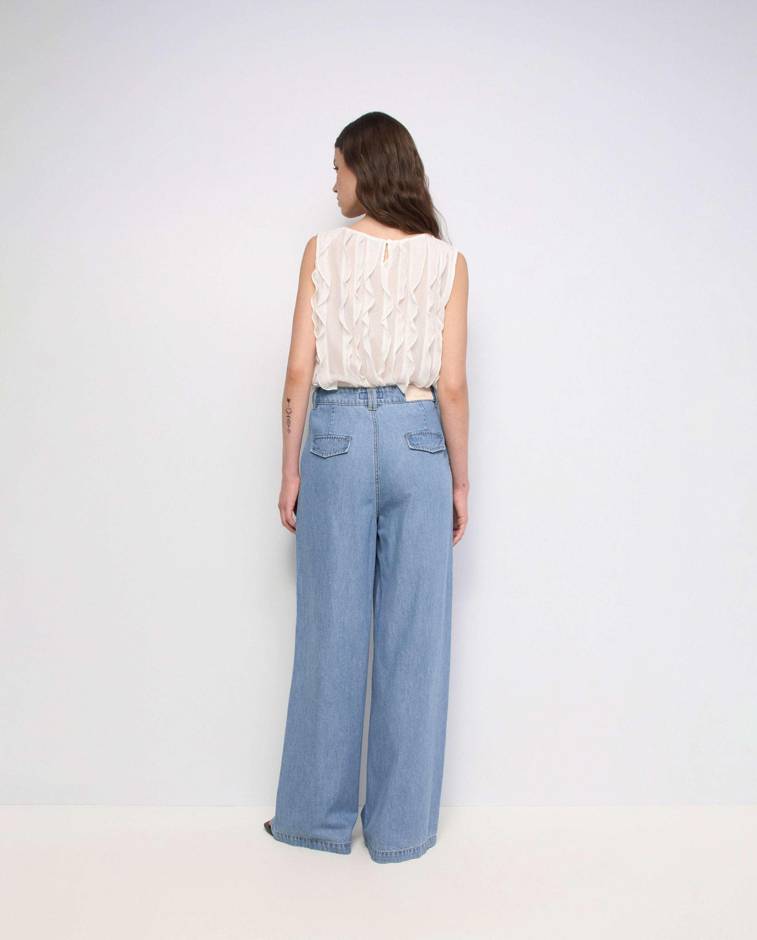Top con hojas de mujer - Salsa Jeans - Blanco Blanco-3