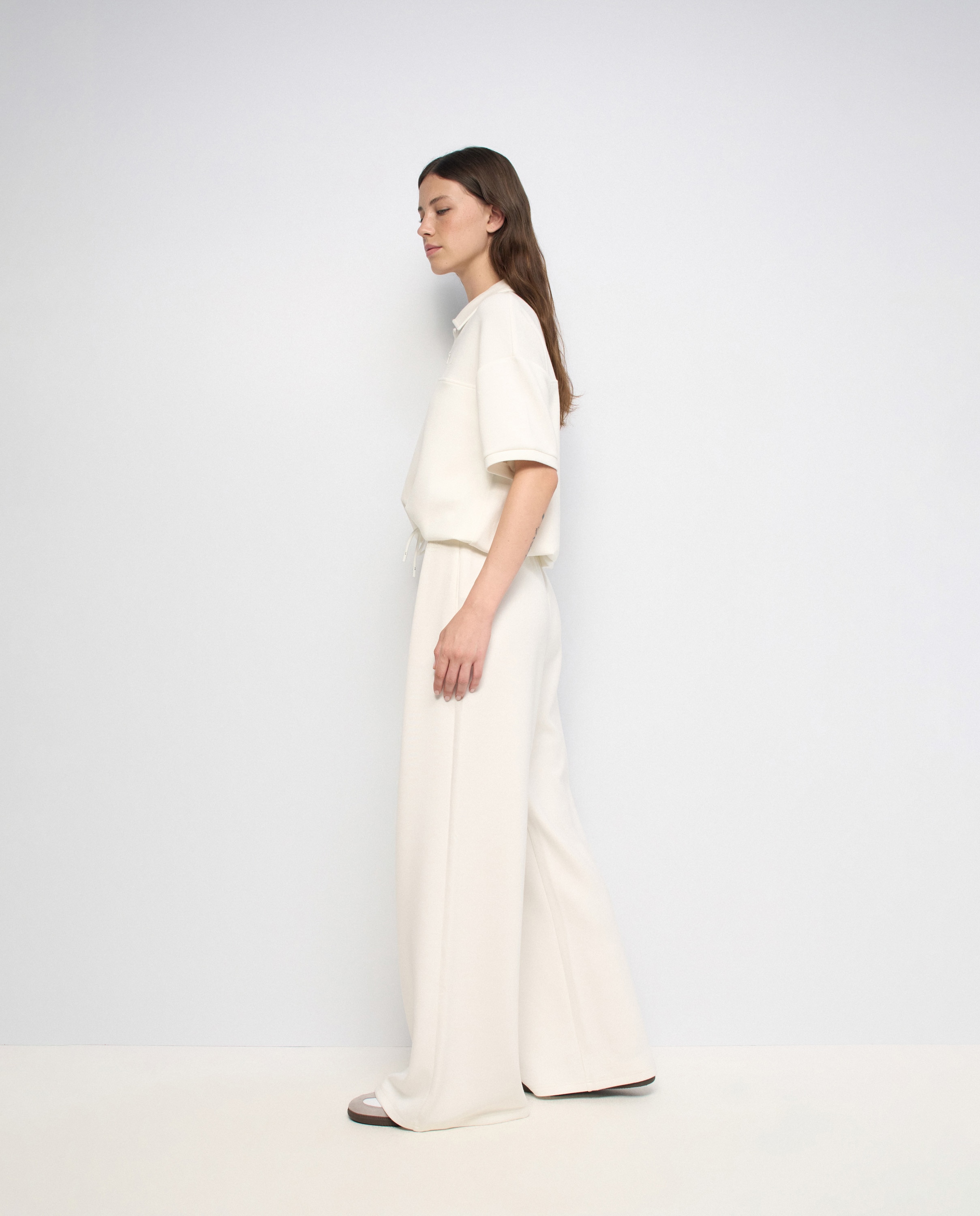 Pantalones jogger wide de mujer - Salsa Jeans - Blanco Blanco-2