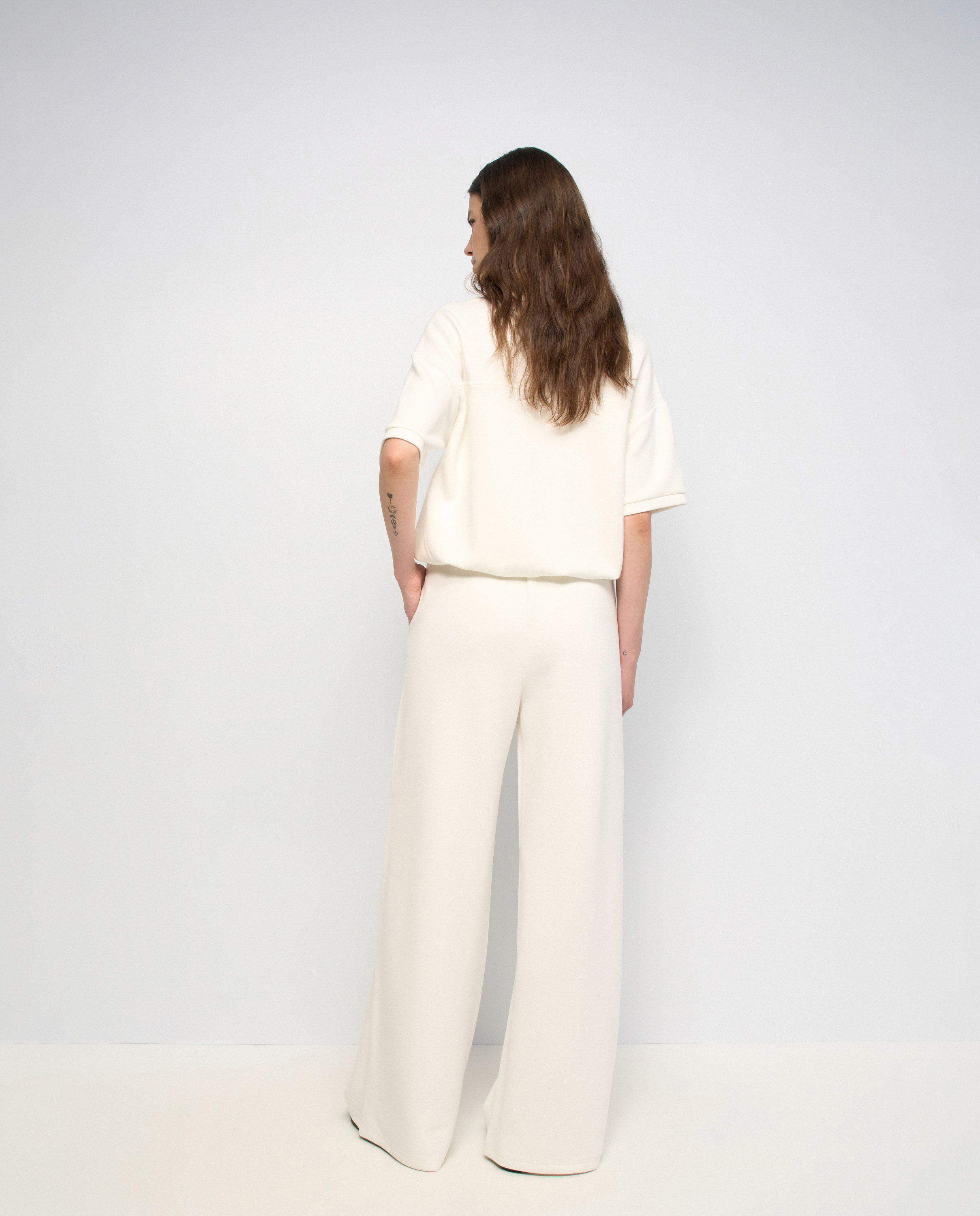 Pantalones jogger wide de mujer - Salsa Jeans - Blanco Blanco-3