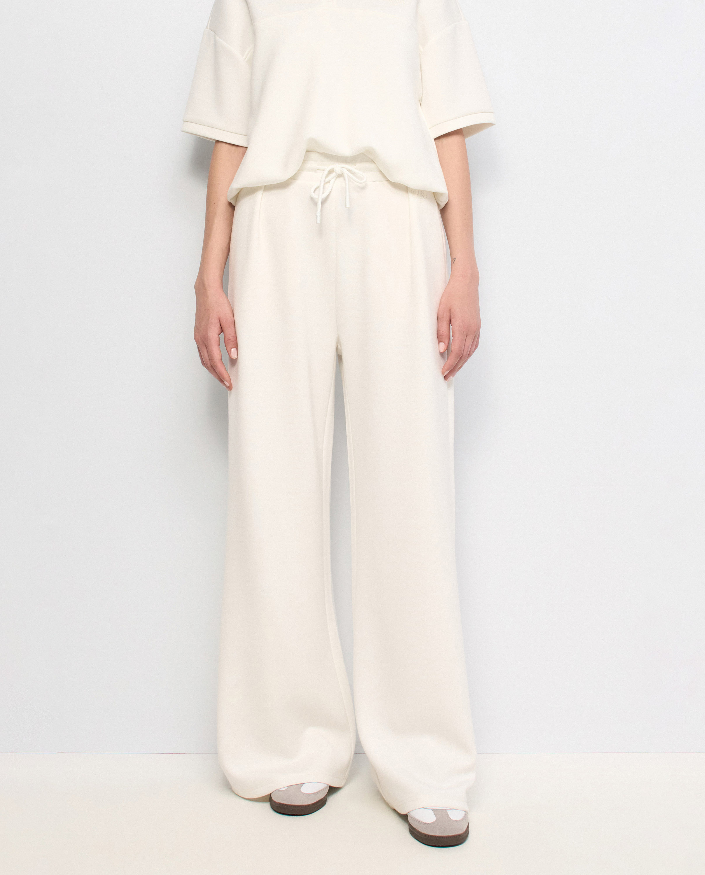 Pantalones jogger wide de mujer - Salsa Jeans - Blanco Blanco-5