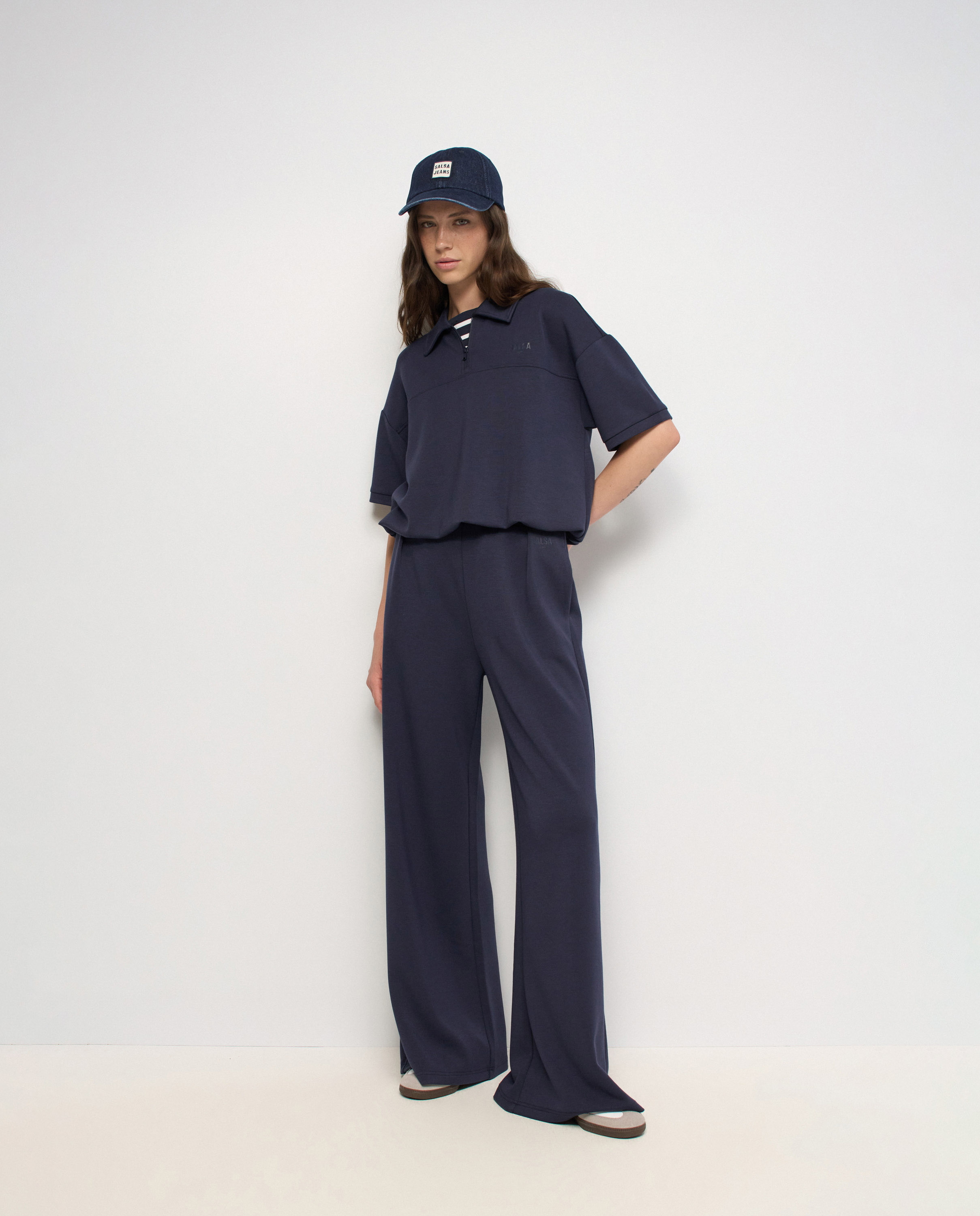Polo con efecto abullonado de mujer - Salsa Jeans - Azul Azul-5