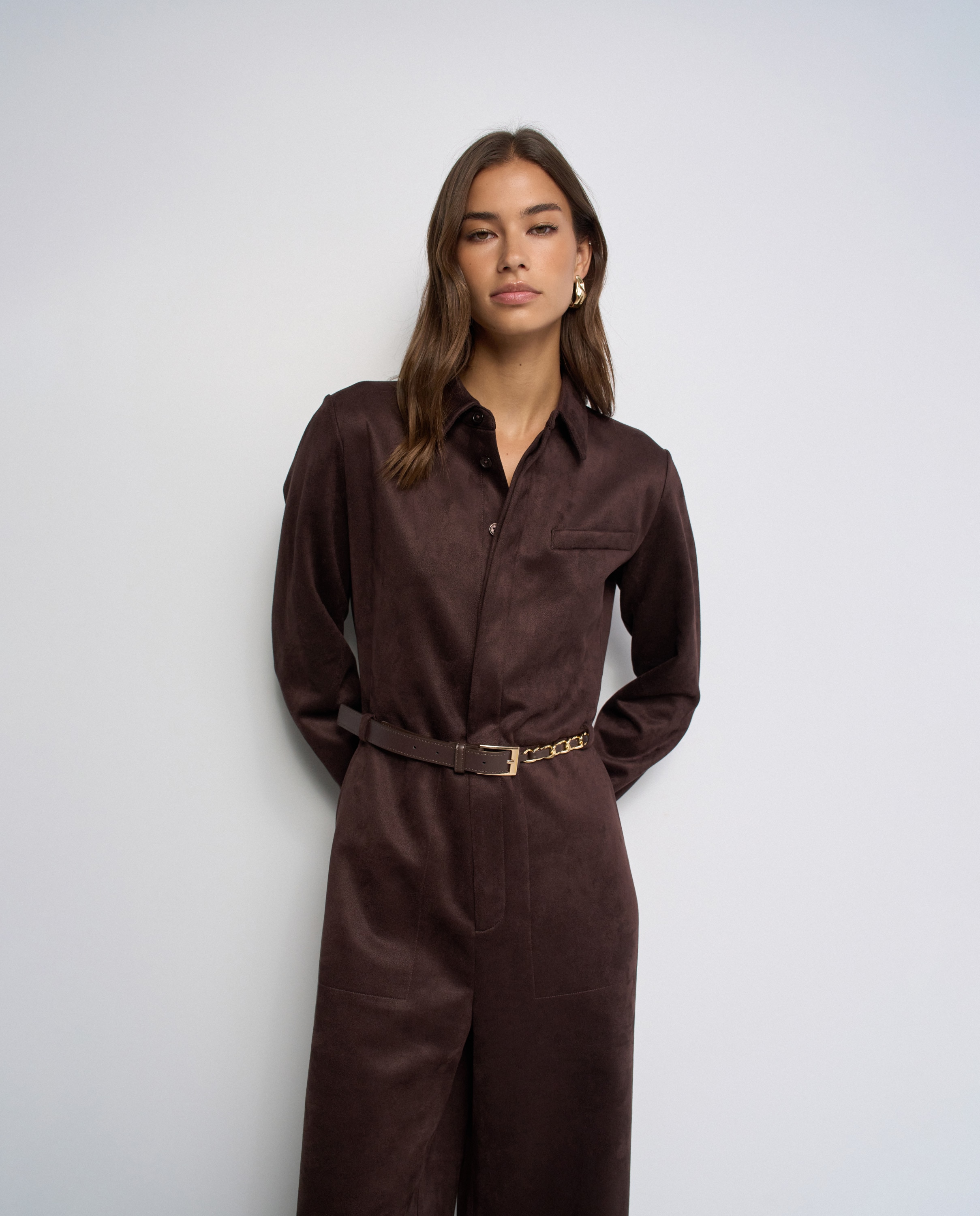 Mono efecto ante de mujer - Salsa Jeans - Marrón Marrón-4