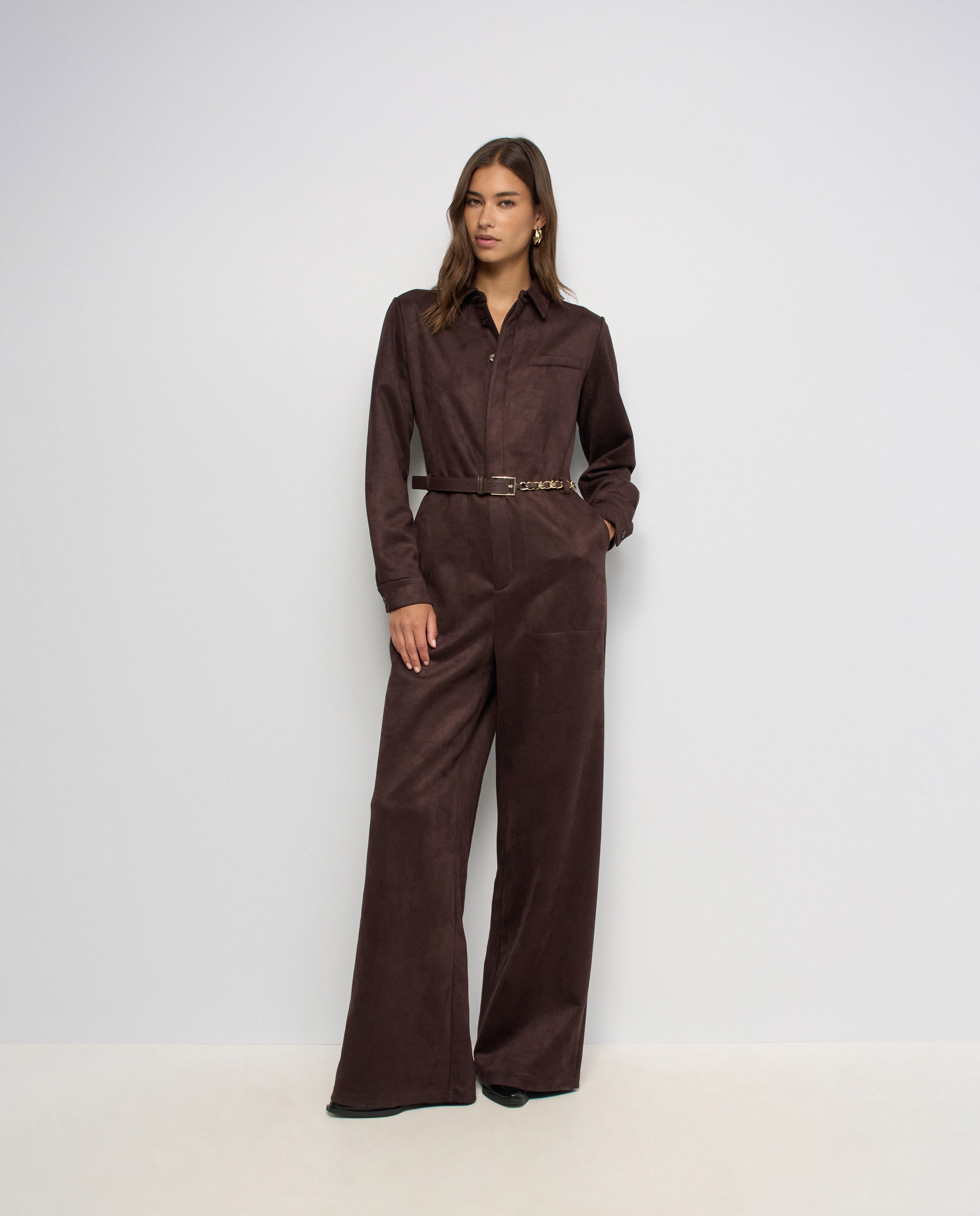 Mono efecto ante de mujer - Salsa Jeans - Marrón Marrón-5