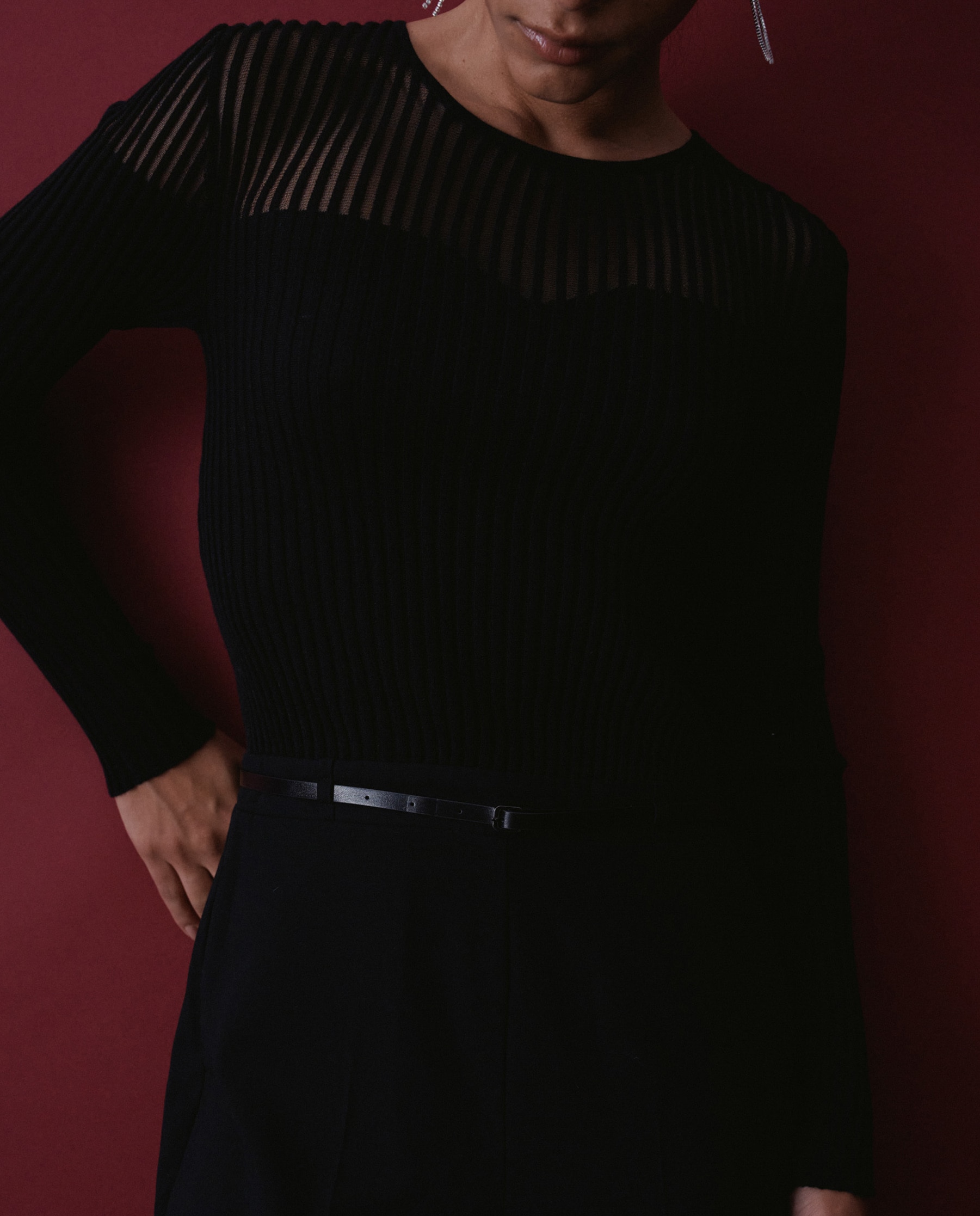 Imagen 4 de Mono con mezcla de materiales de mujer - Salsa Jeans - Negro Negro