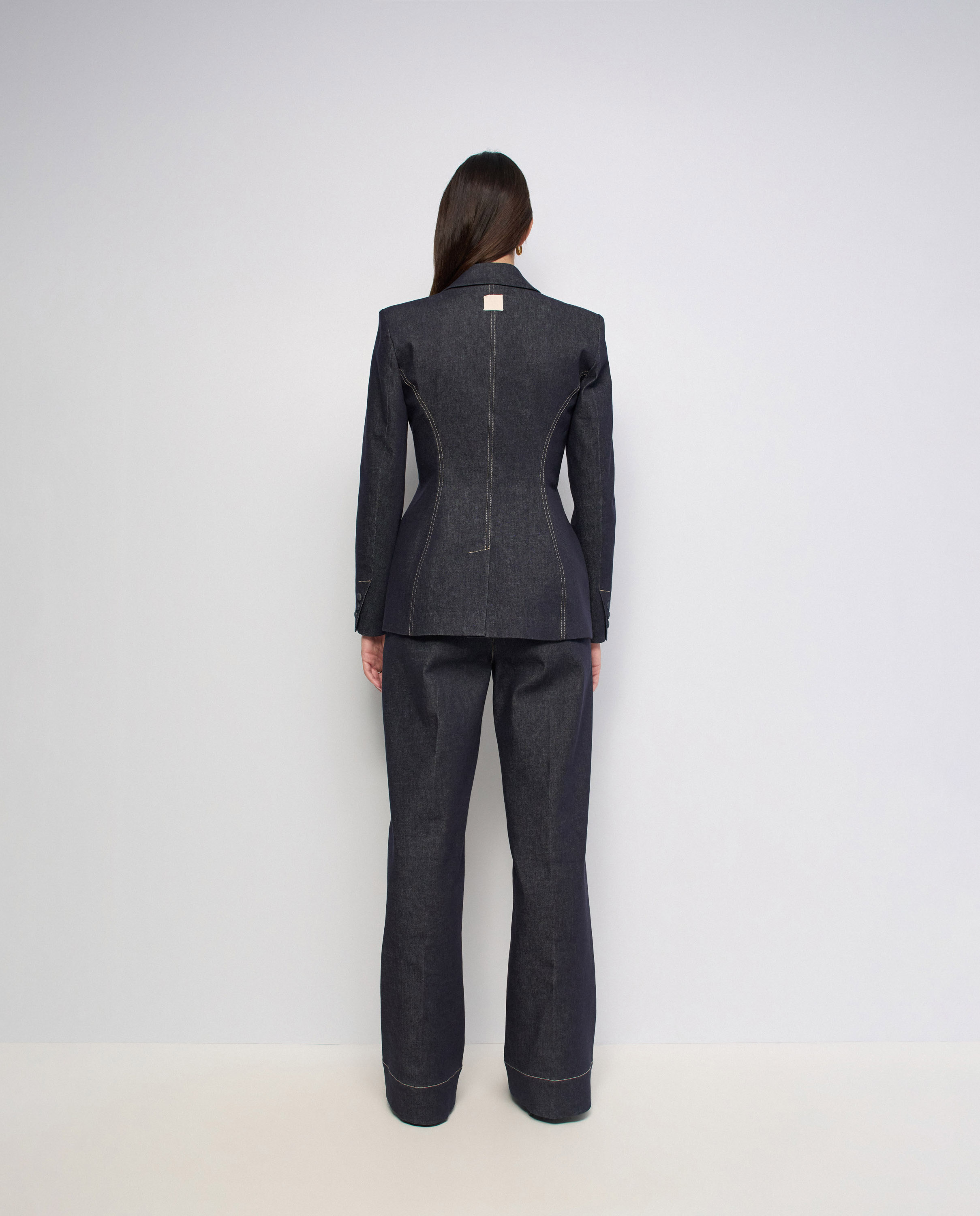 Blazer estructurado en raw denim de mujer - Salsa Jeans - Azul Azul-3