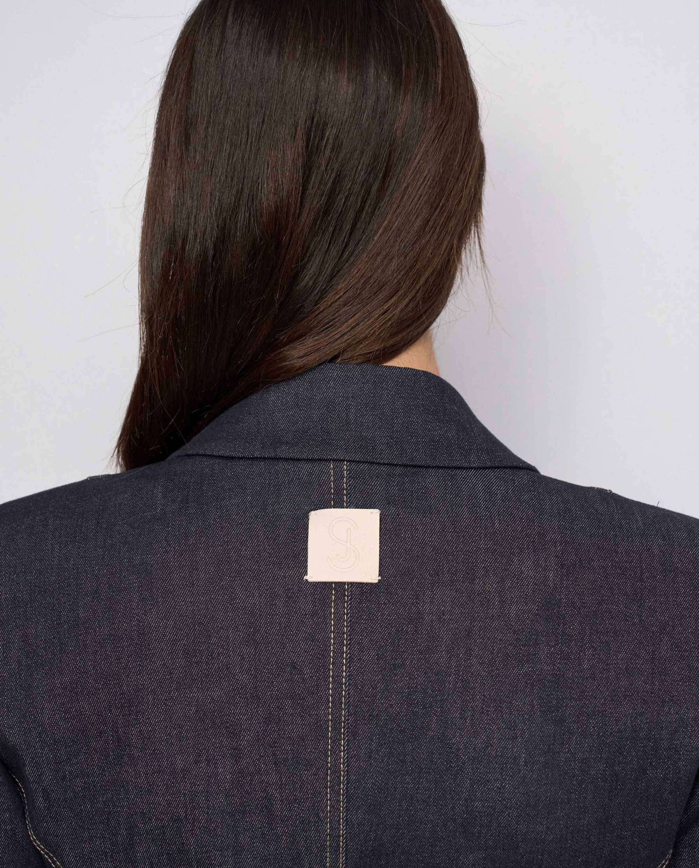 Blazer estructurado en raw denim de mujer - Salsa Jeans - Azul Azul-4