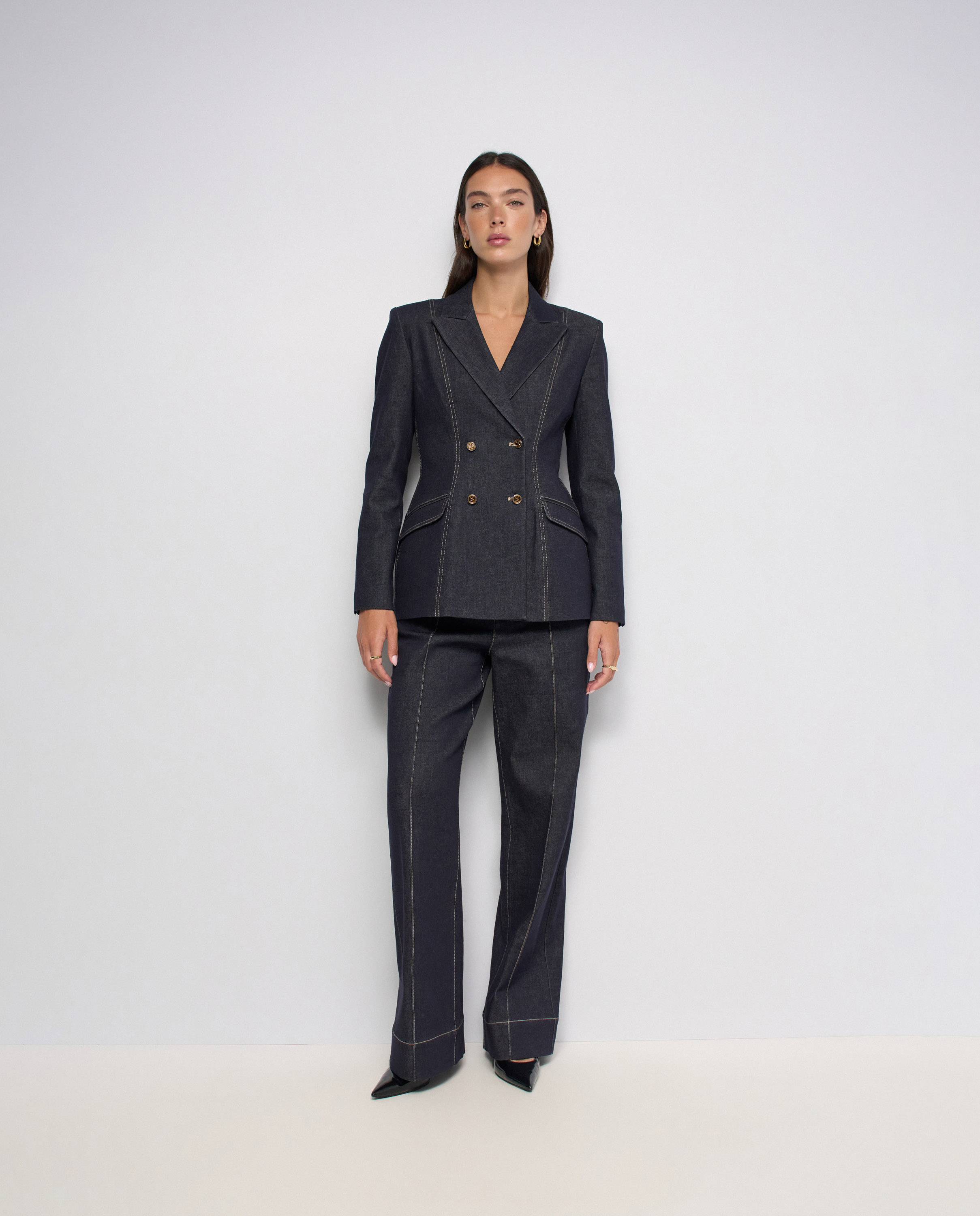 Blazer estructurado en raw denim de mujer - Salsa Jeans - Azul Azul-5