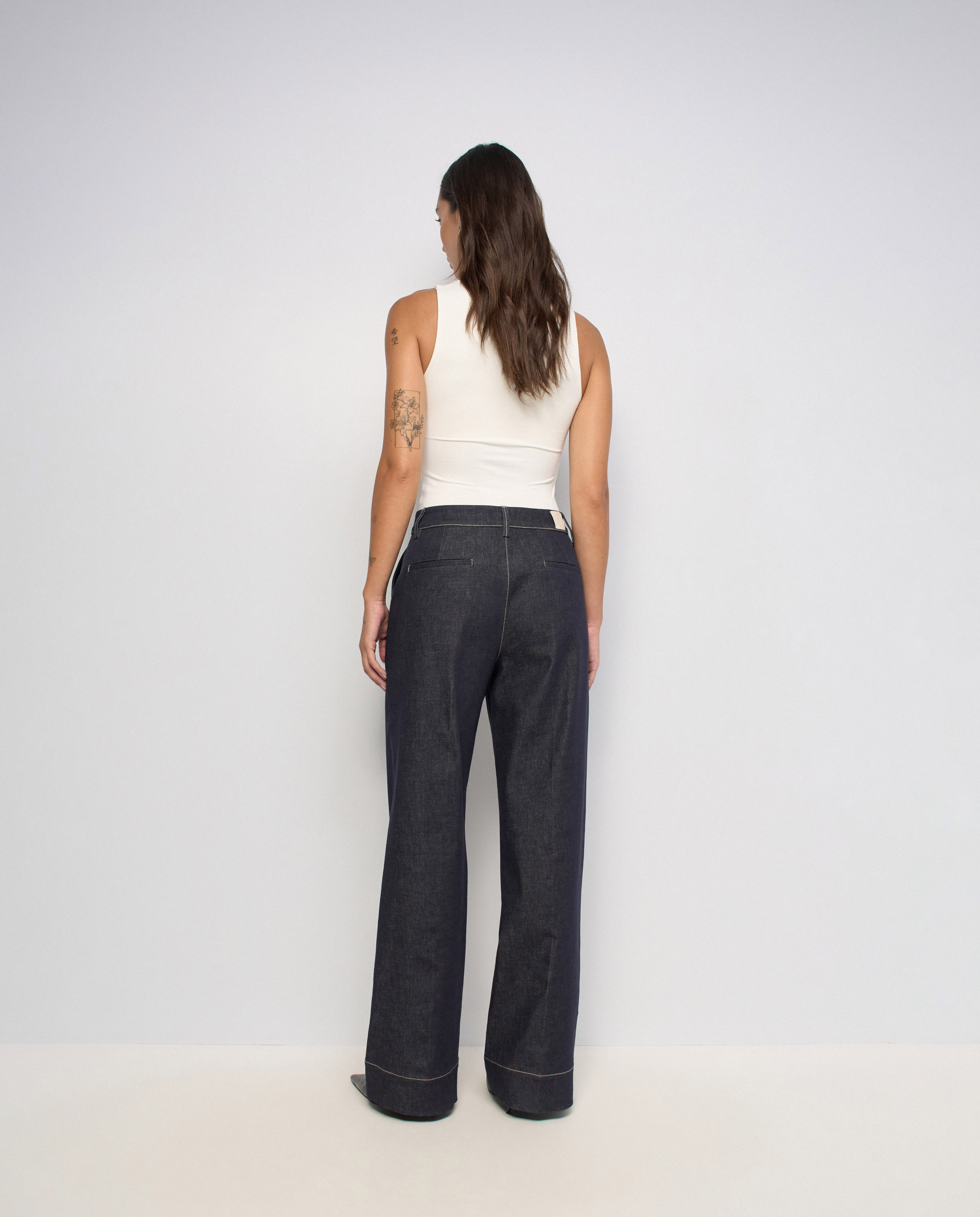 Chino con pierna straight en raw denim de mujer - Salsa Jeans - Azul Azul-3