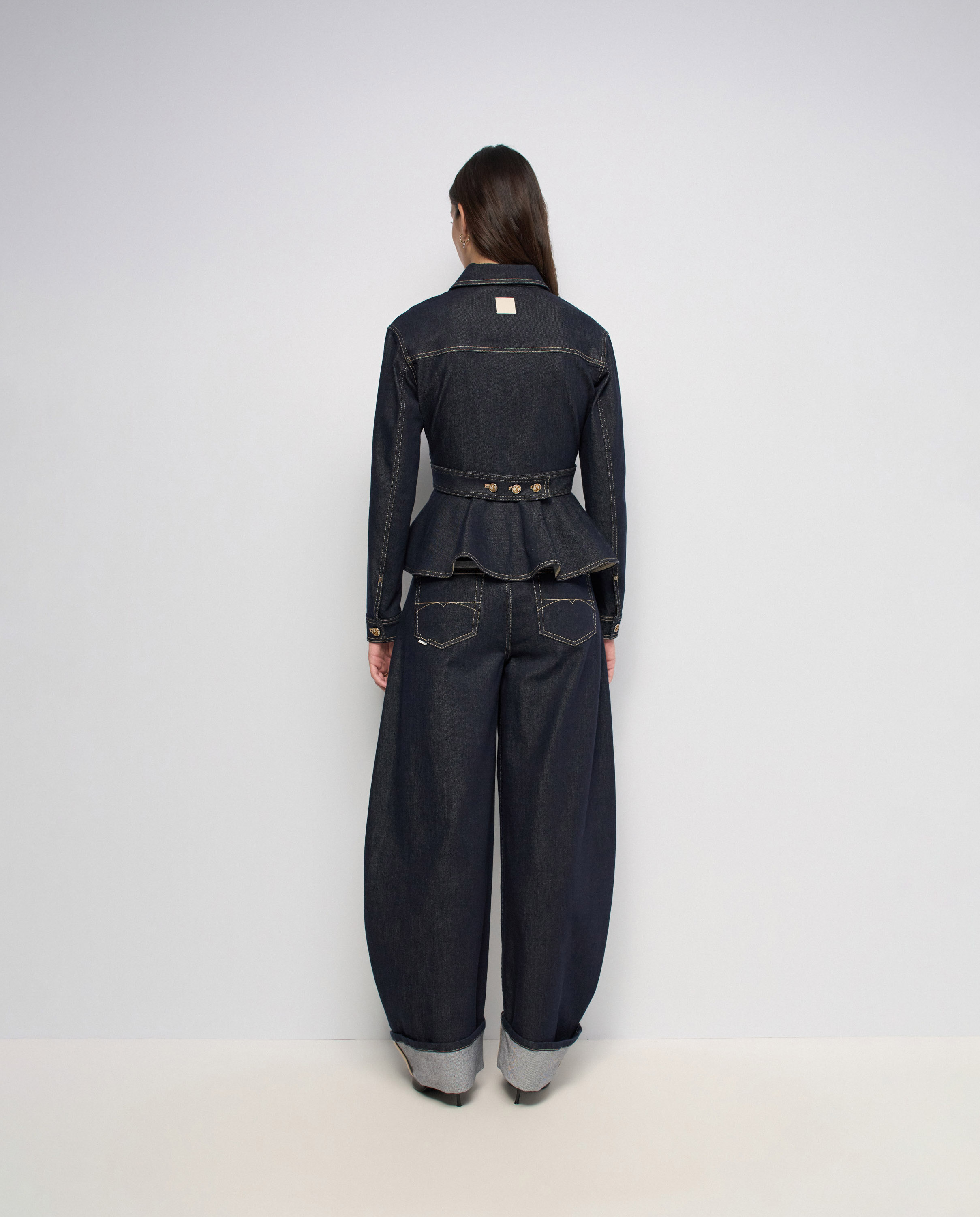 Chaqueta vaquera entallada en raw denim de mujer - Salsa Jeans - Azul Azul-3