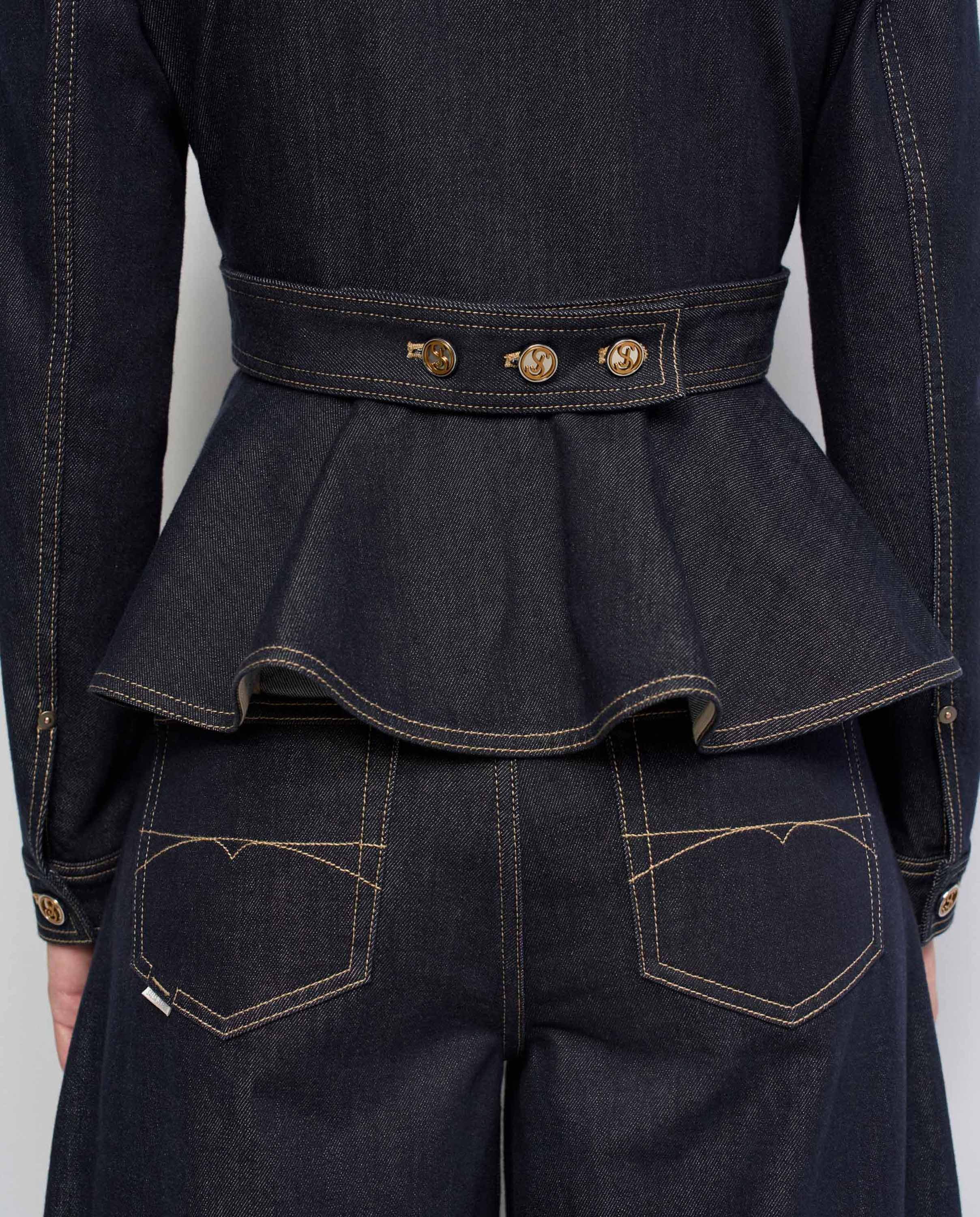 Chaqueta vaquera entallada en raw denim de mujer - Salsa Jeans - Azul Azul-4