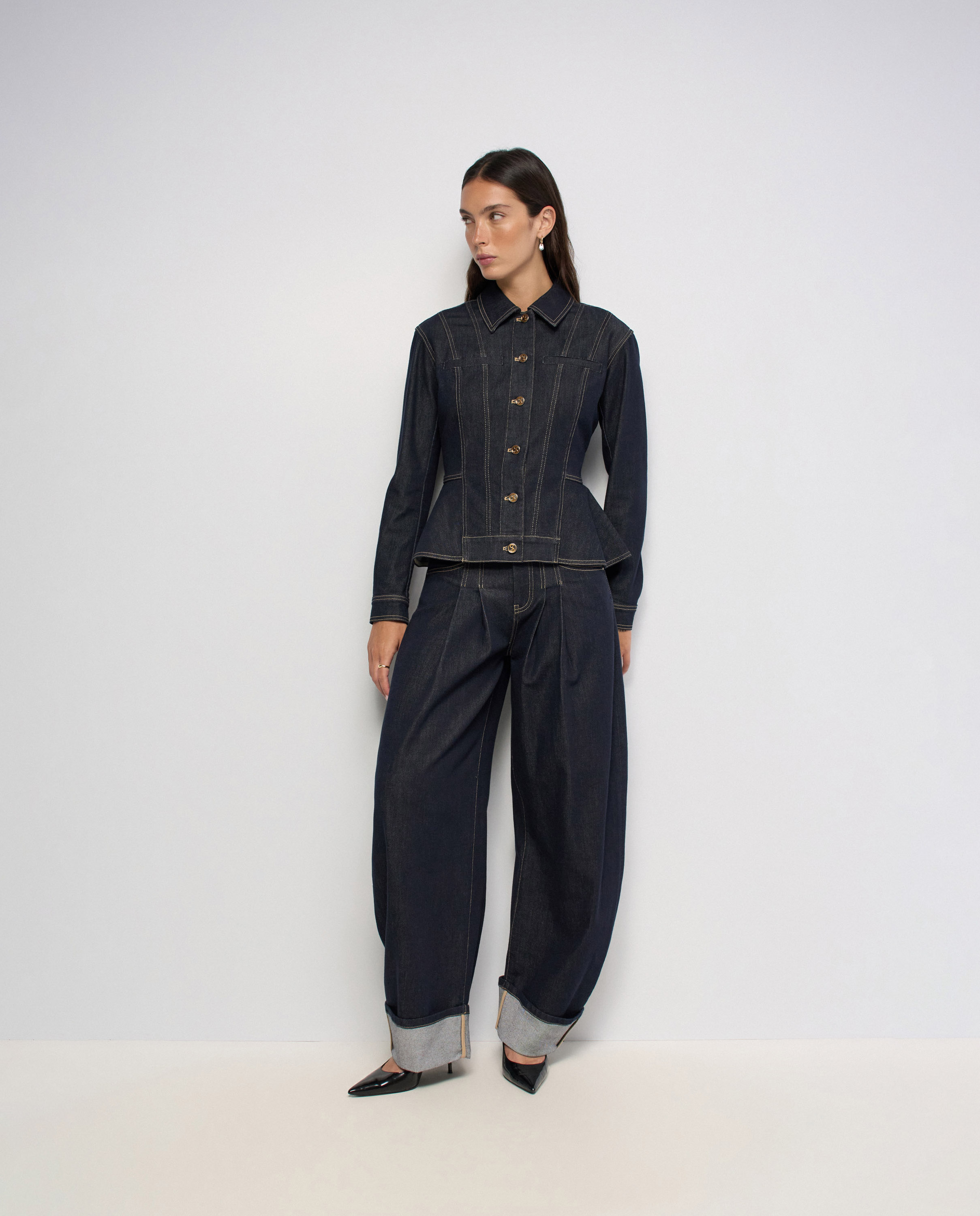 Chaqueta vaquera entallada en raw denim de mujer - Salsa Jeans - Azul Azul-5