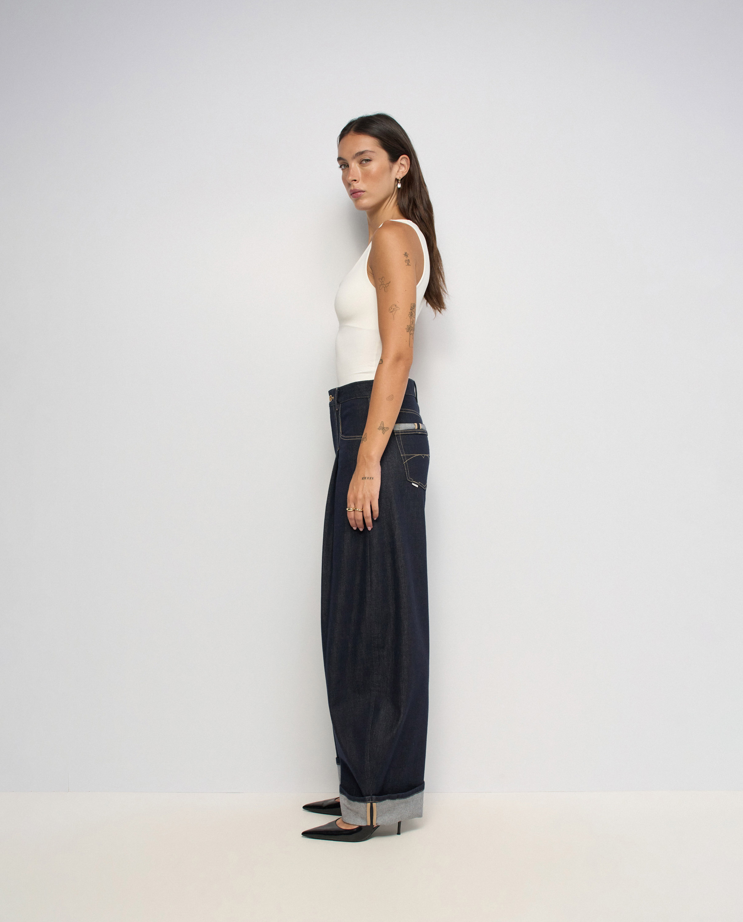 Vaqueros barrel en raw denim de mujer - Salsa Jeans - Azul Azul-2