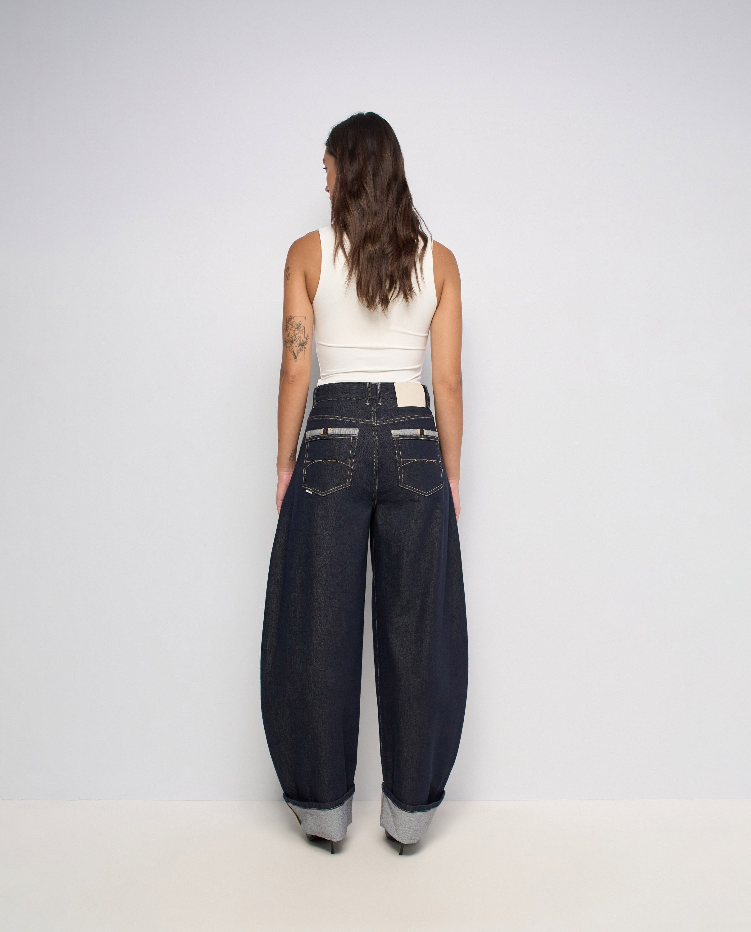 Vaqueros barrel en raw denim de mujer - Salsa Jeans - Azul Azul-3