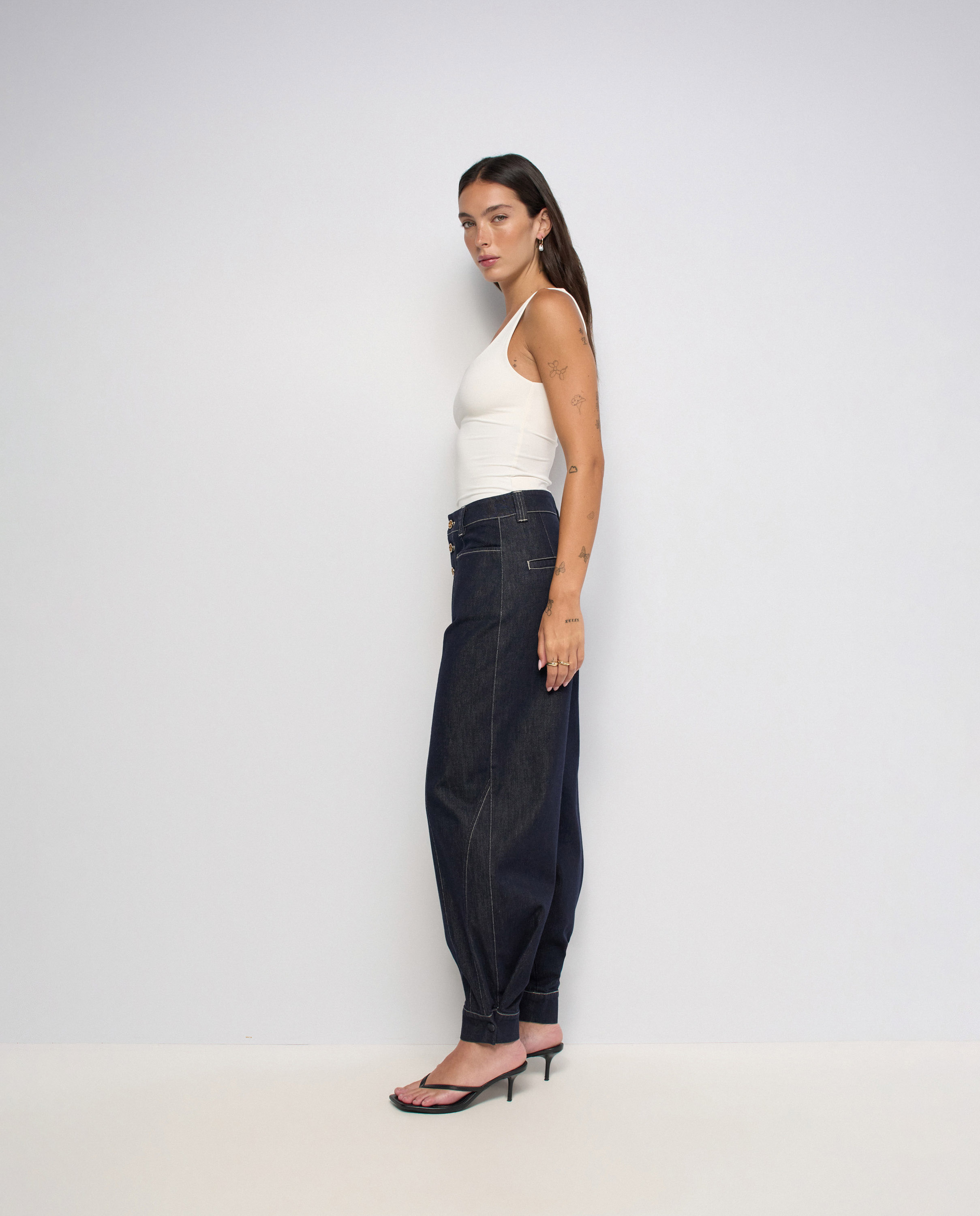 Vaqueros barrel en raw denim de mujer - Salsa Jeans - Azul Azul-2