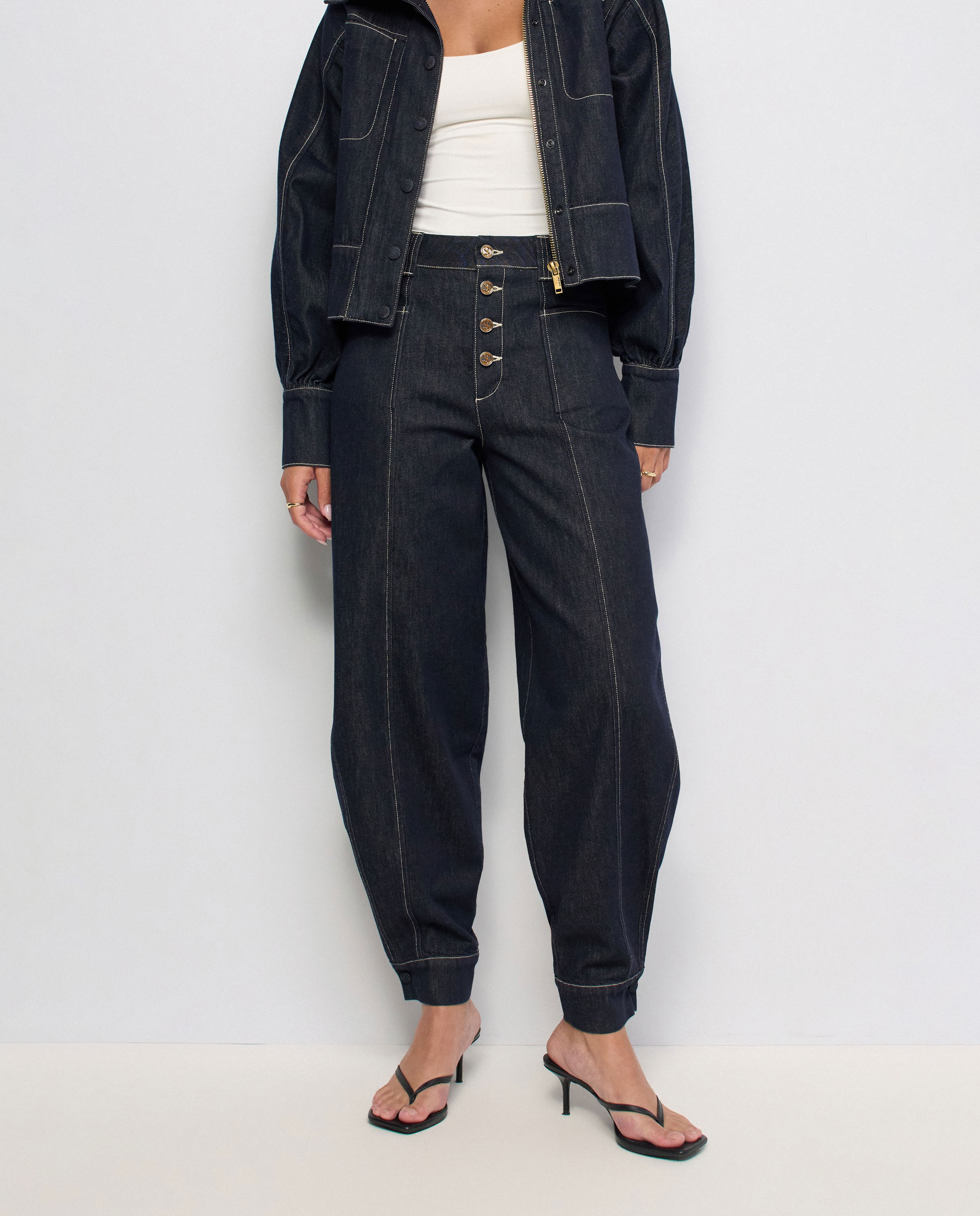 Vaqueros barrel en raw denim de mujer - Salsa Jeans - Azul Azul-5