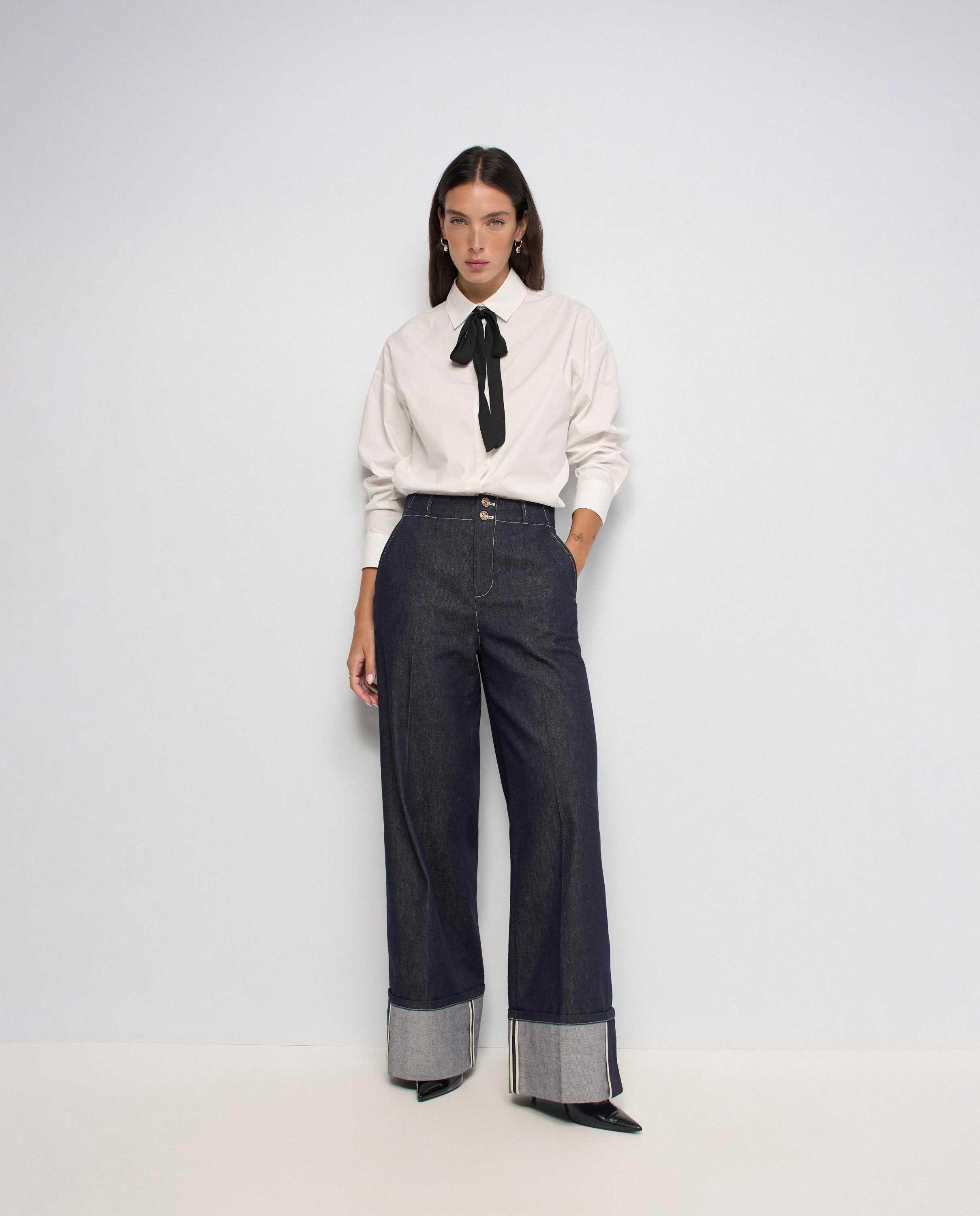 Vaqueros wide leg en raw denim de mujer - Salsa Jeans - Azul Azul-1