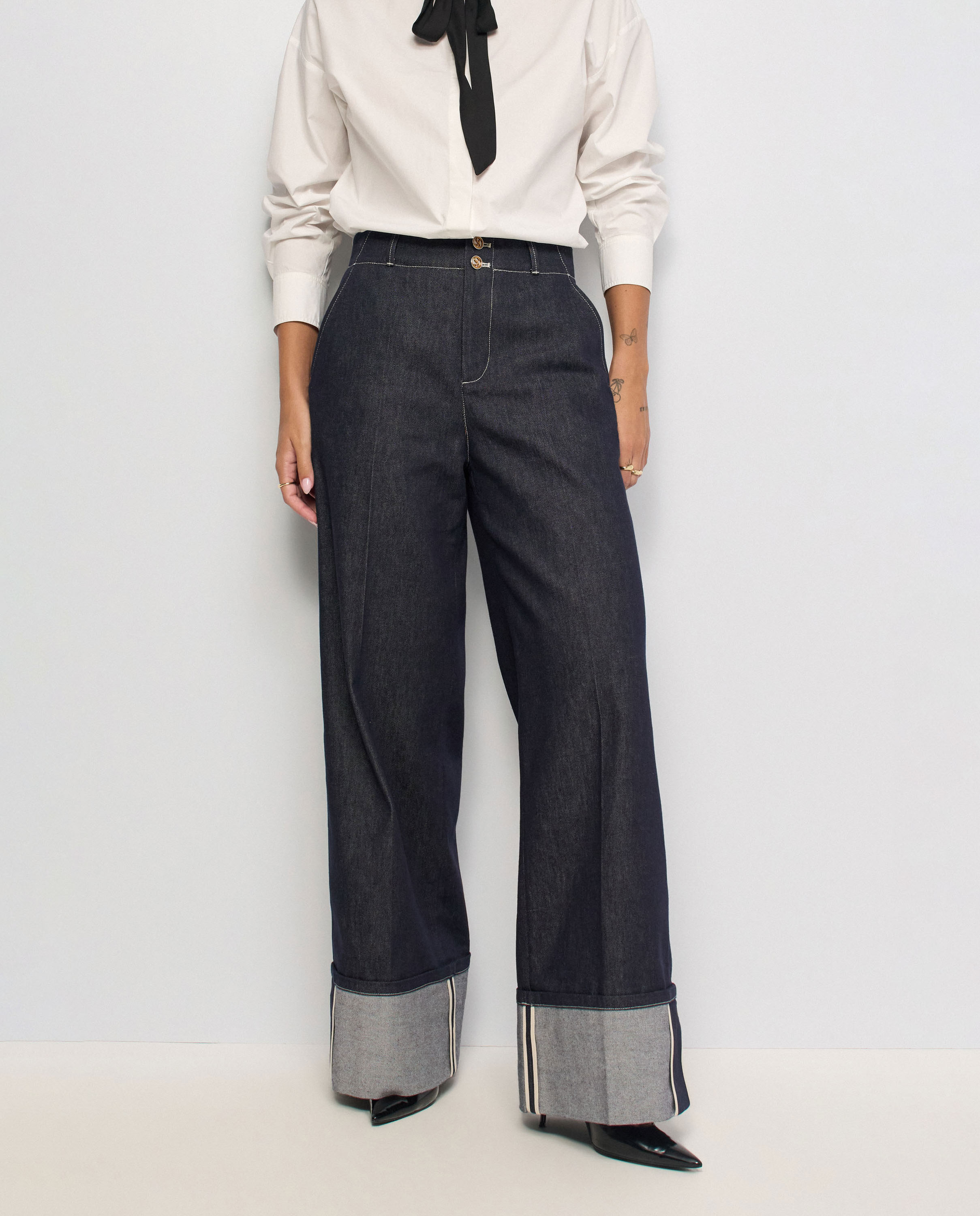 Vaqueros wide leg en raw denim de mujer - Salsa Jeans - Azul Azul-5