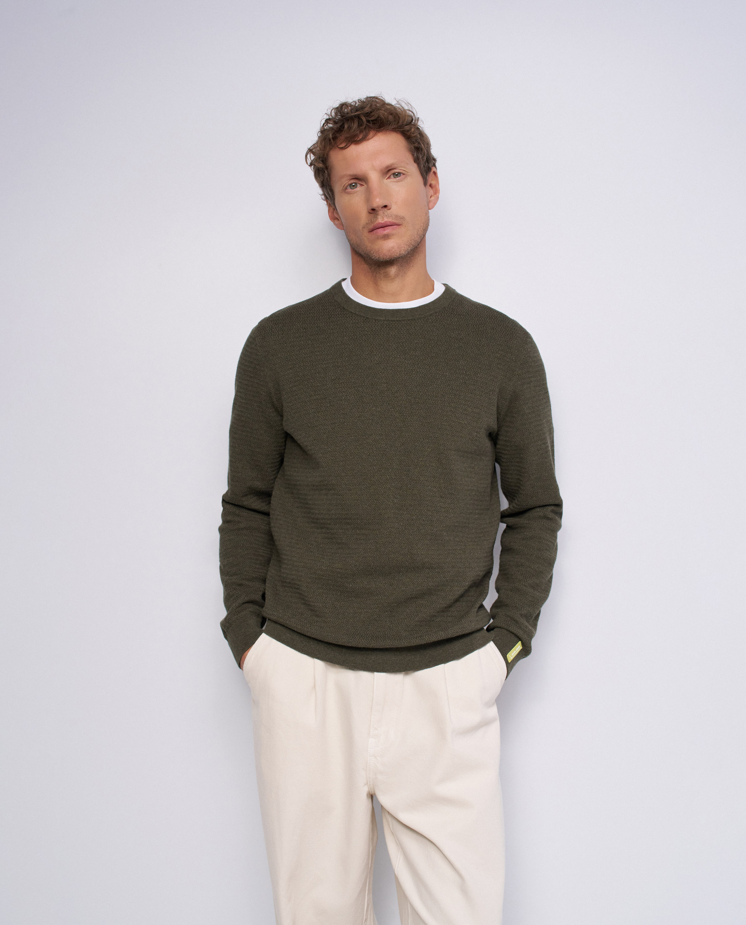 Sudadera de punto texturizado de hombre - Salsa Jeans - Verde Verde-1