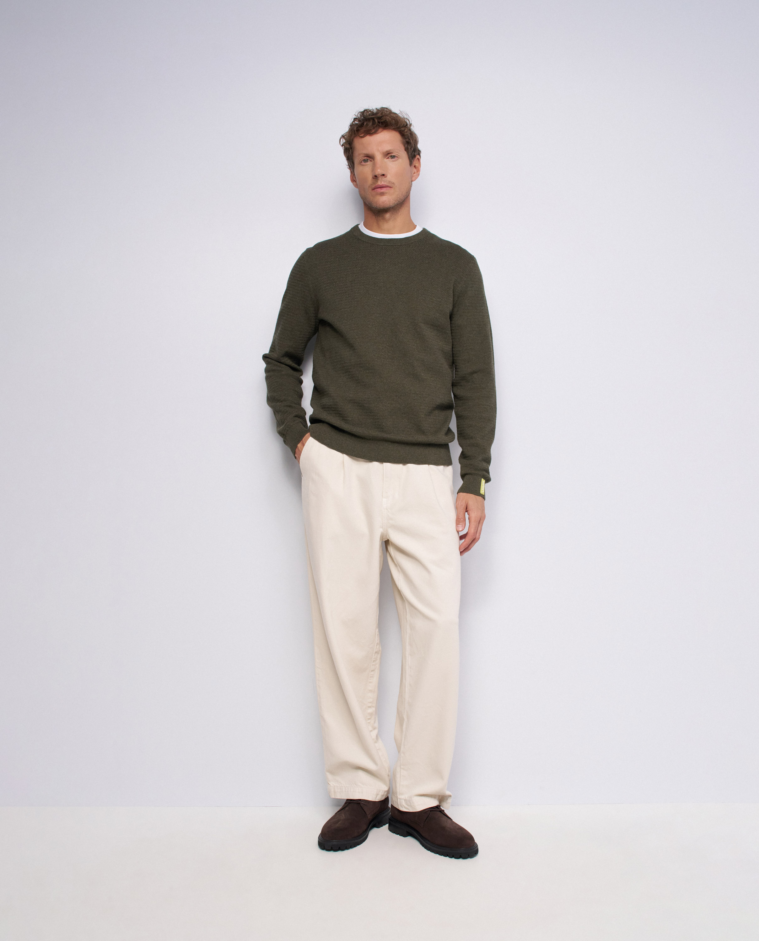 Sudadera de punto texturizado de hombre - Salsa Jeans - Verde Verde-5