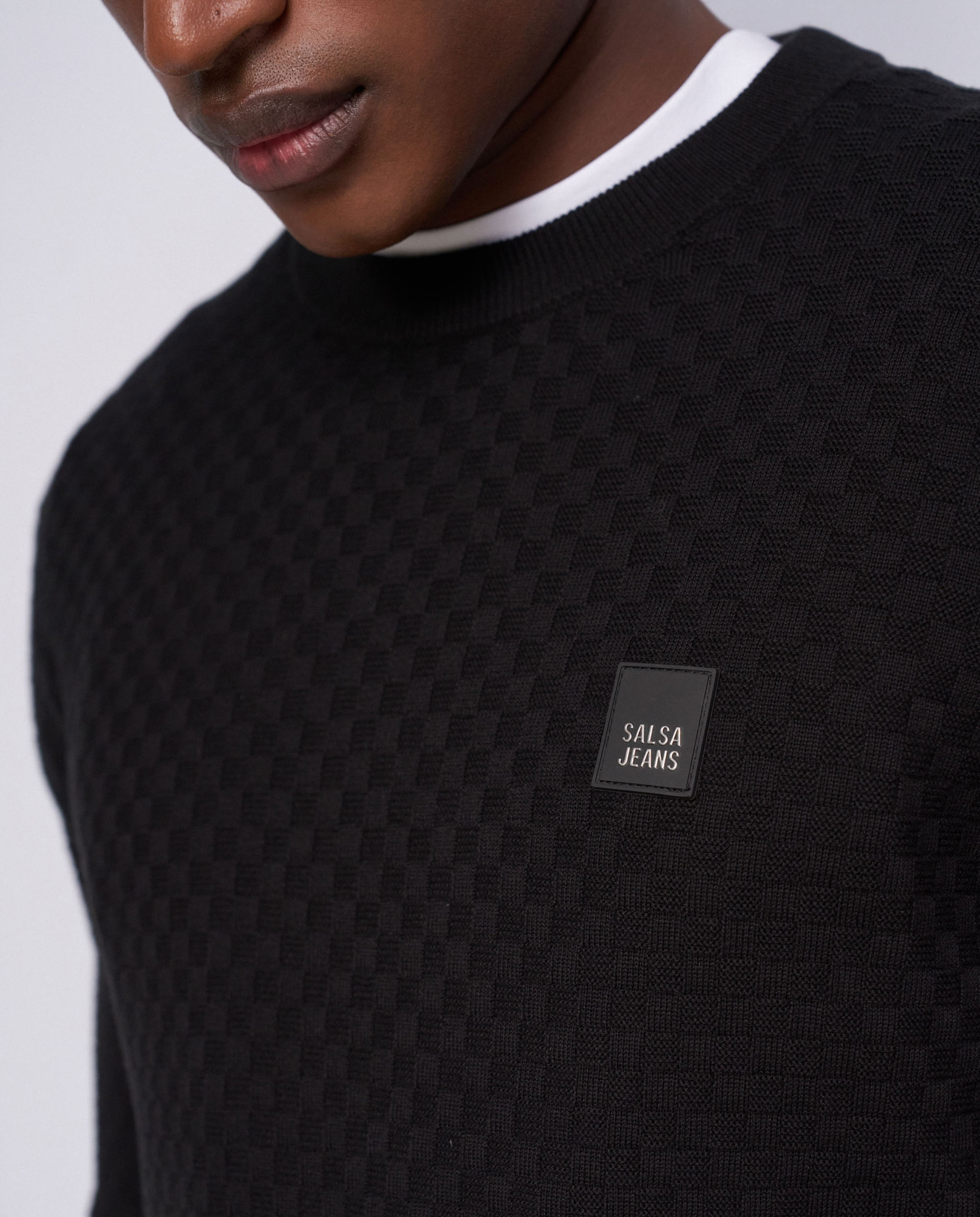 Imagen 4 de Sudadera de punto tricotado de hombre - Salsa Jeans - Negro Negro