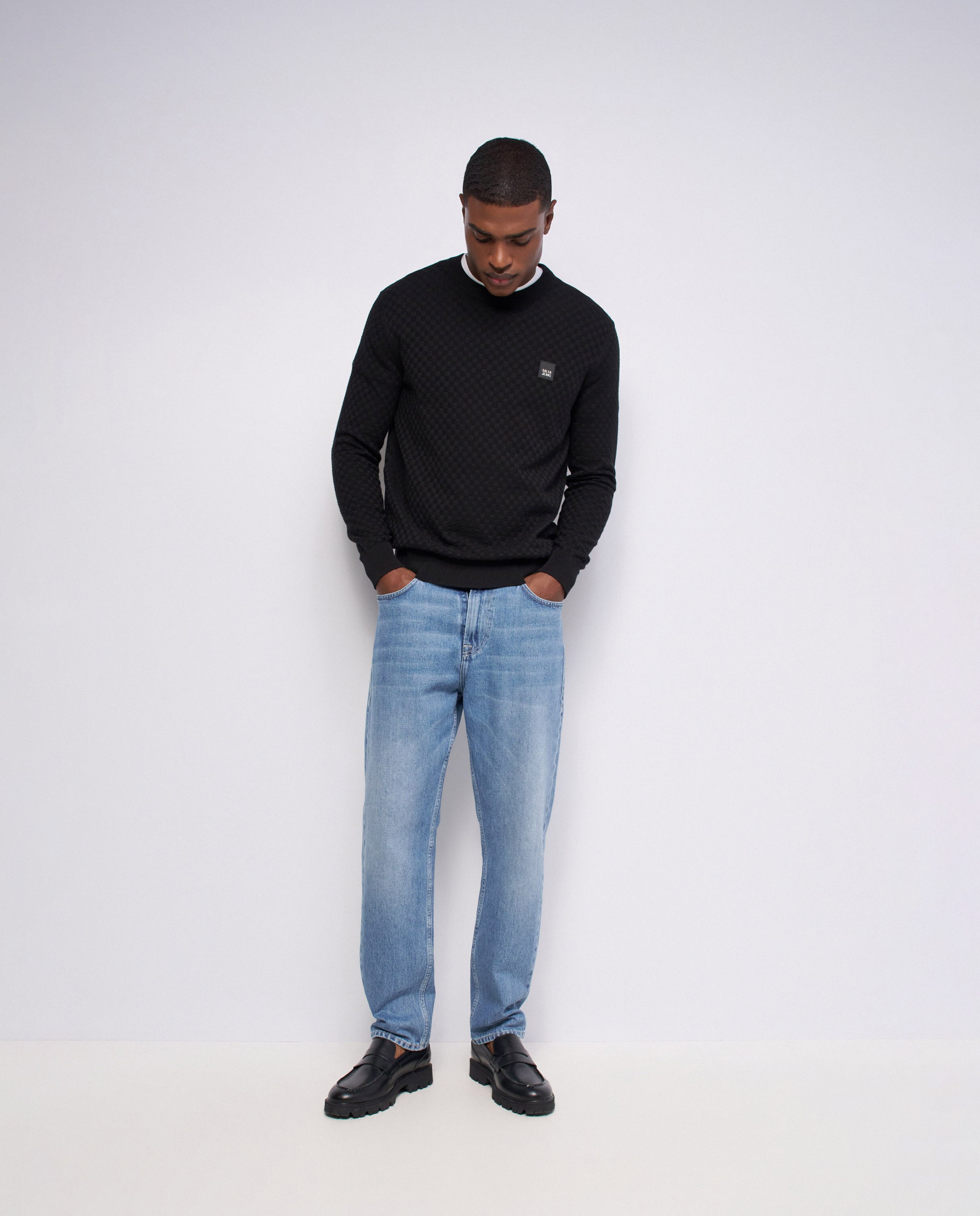 Imagen 5 de Sudadera de punto tricotado de hombre - Salsa Jeans - Negro Negro
