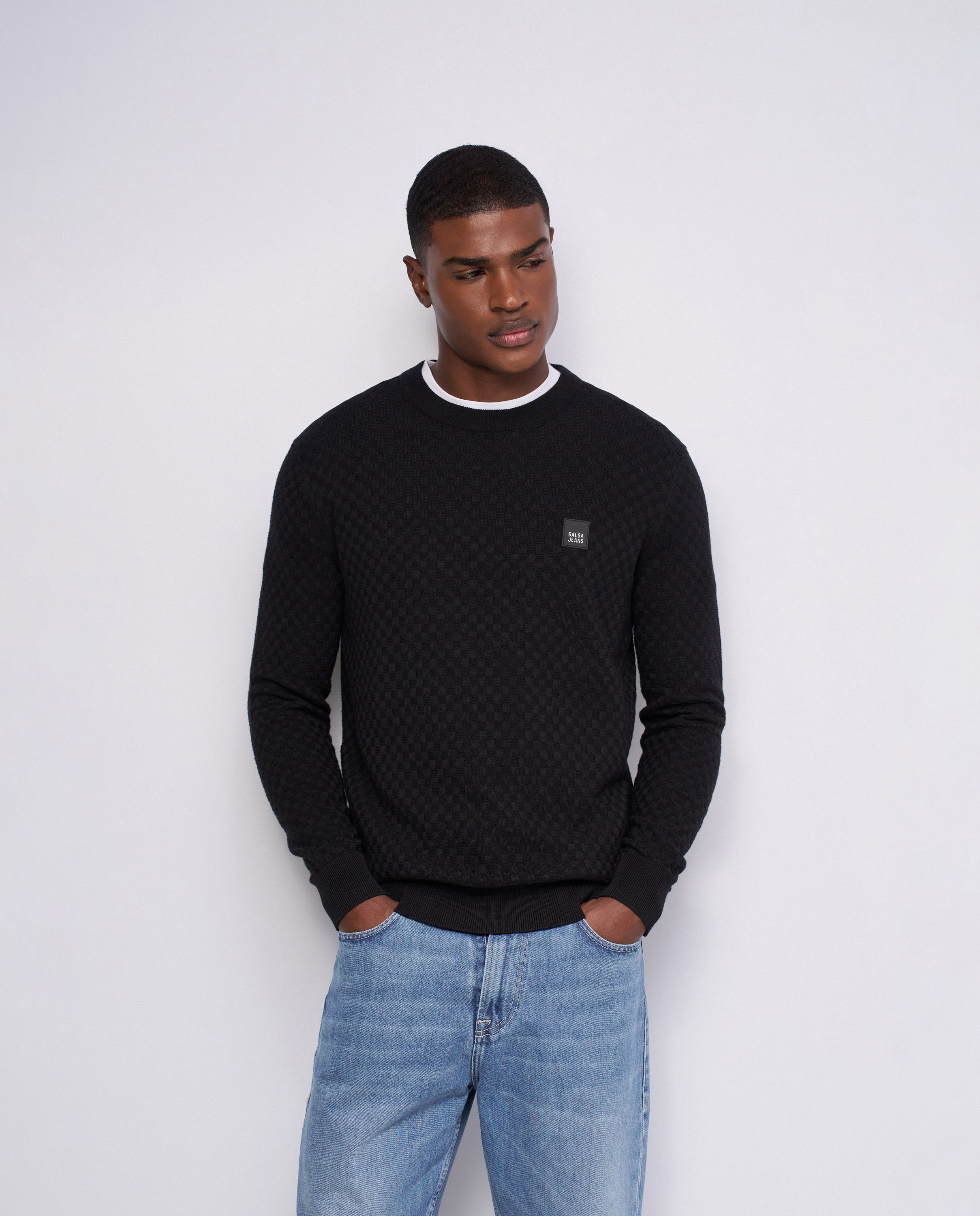 Imagen 1 de Sudadera de punto tricotado de hombre Negro