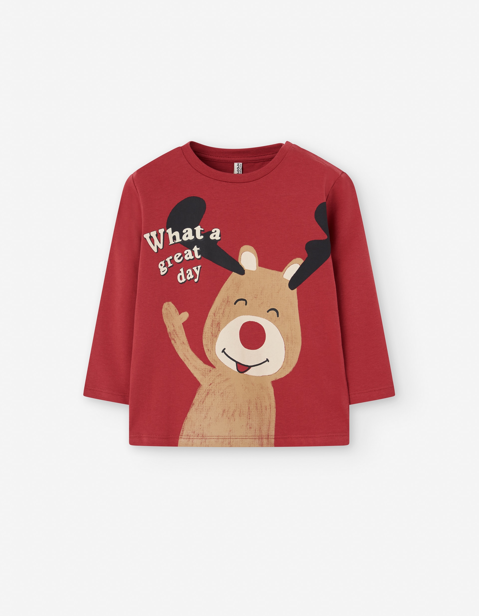 Camiseta de bebé niño de manga larga con estampado reno `navidad`