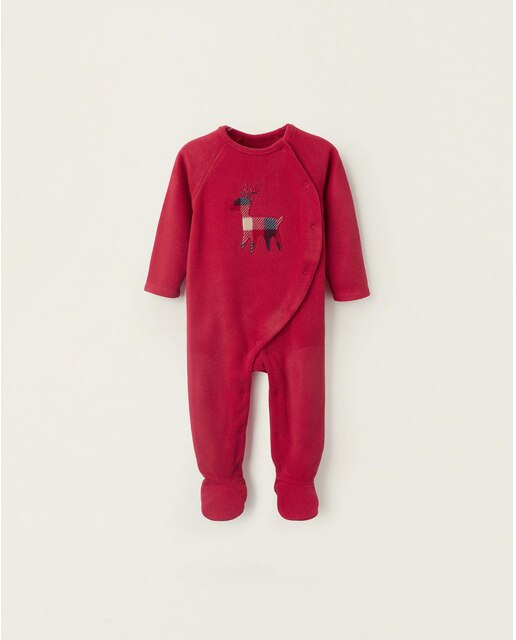 Pijama de bebé niño de manga larga en rojo