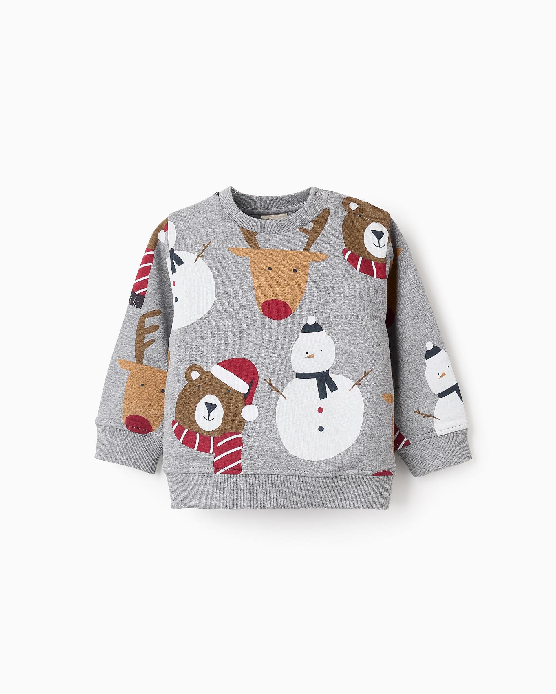 Sudadera de bebé niño de manga larga en gris