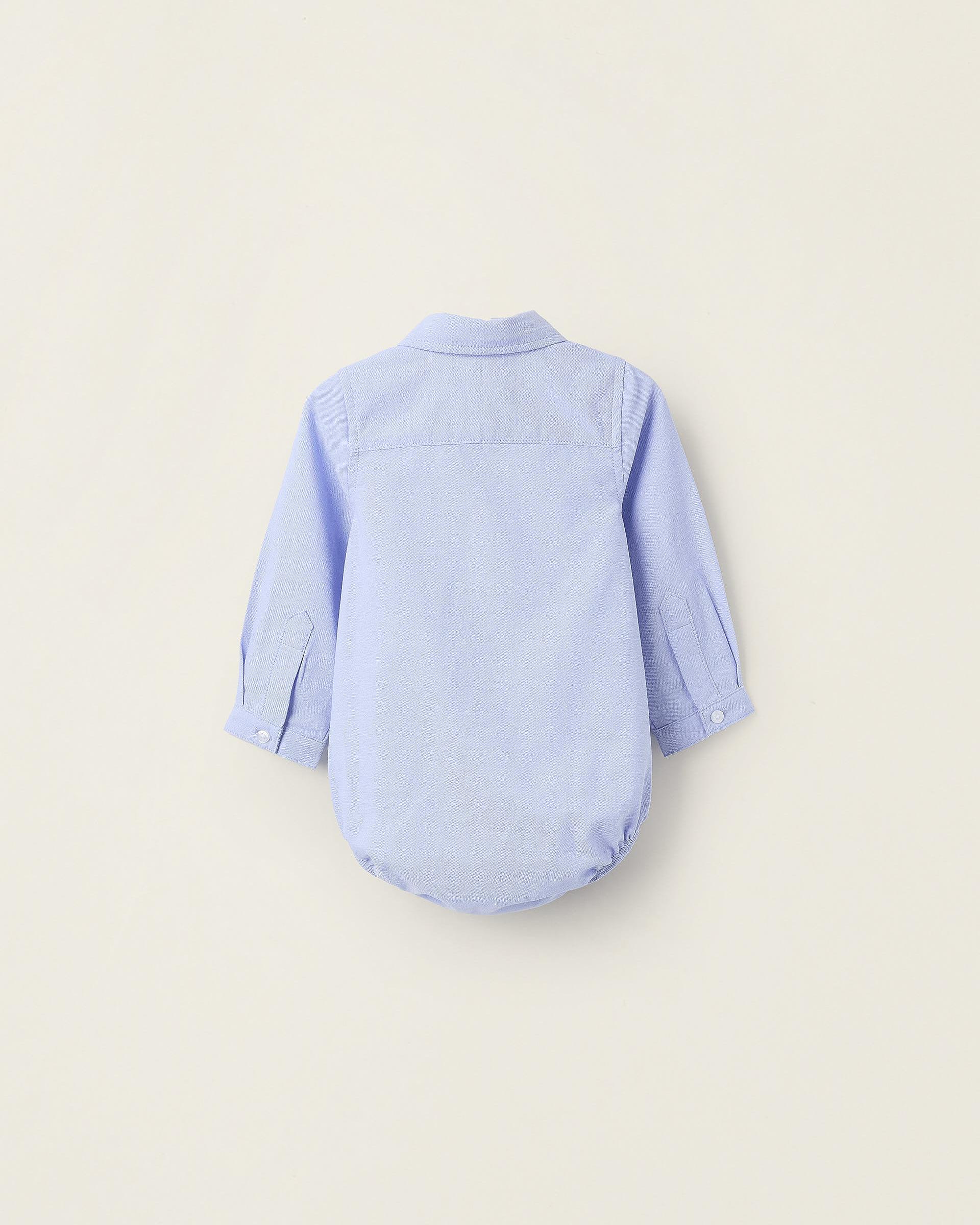 Body de vestir camisa de bebé niño en oxford 100% algodón - Zippy - Azul claro Azul claro-2