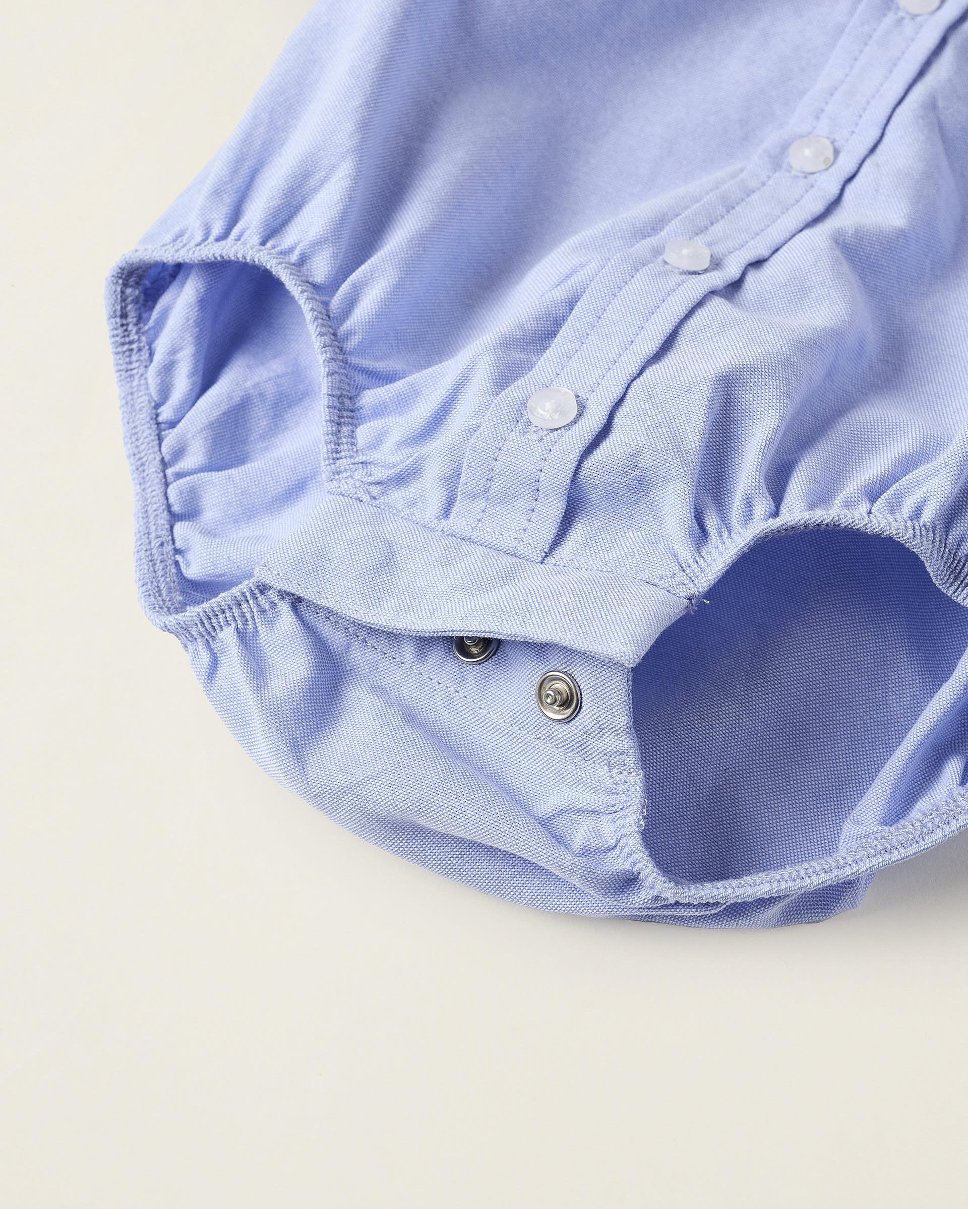 Body de vestir camisa de bebé niño en oxford 100% algodón - Zippy - Azul claro Azul claro-4