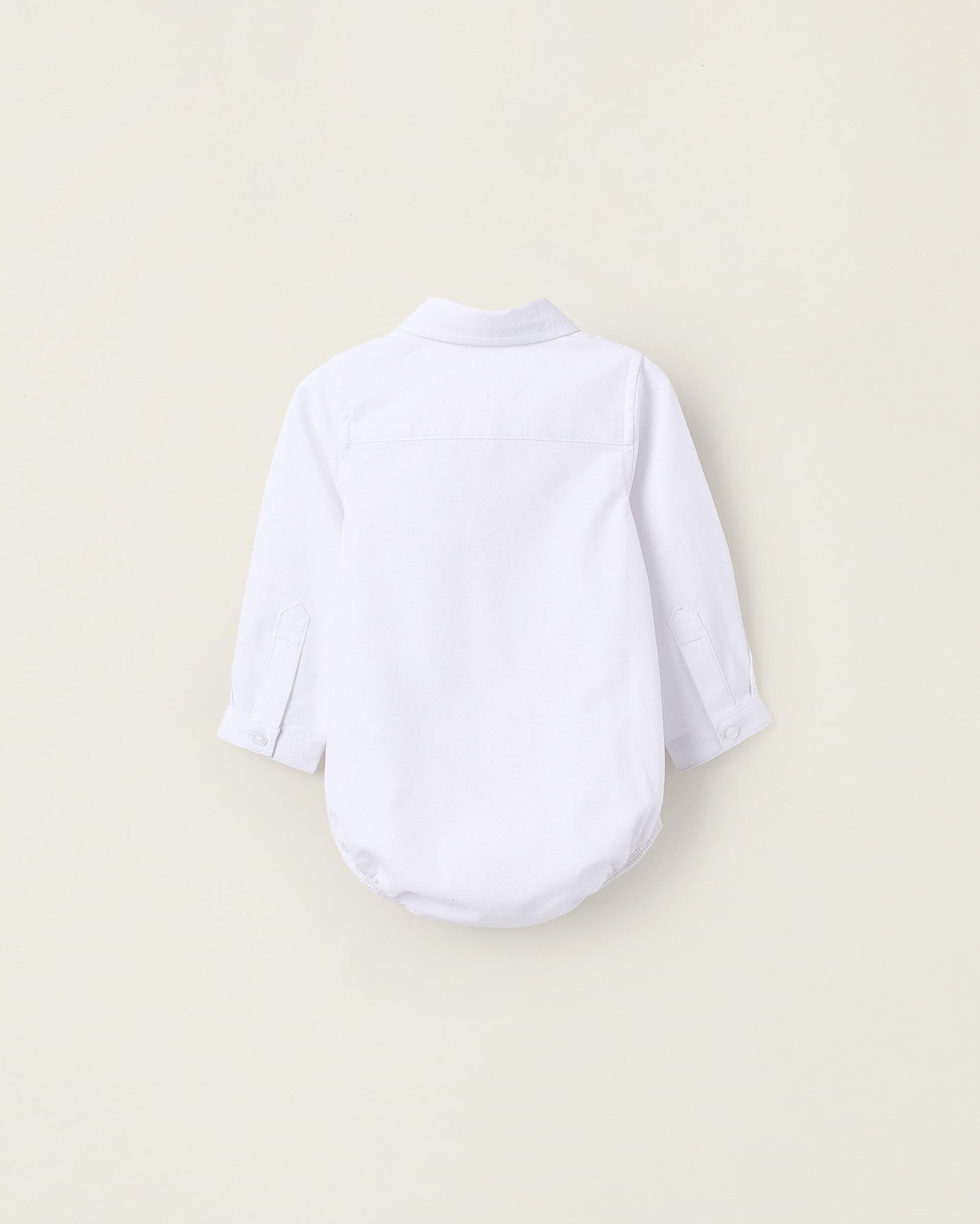 Body de vestir camisa de bebé niño en oxford 100% algodón - Zippy - Blanco Blanco-3