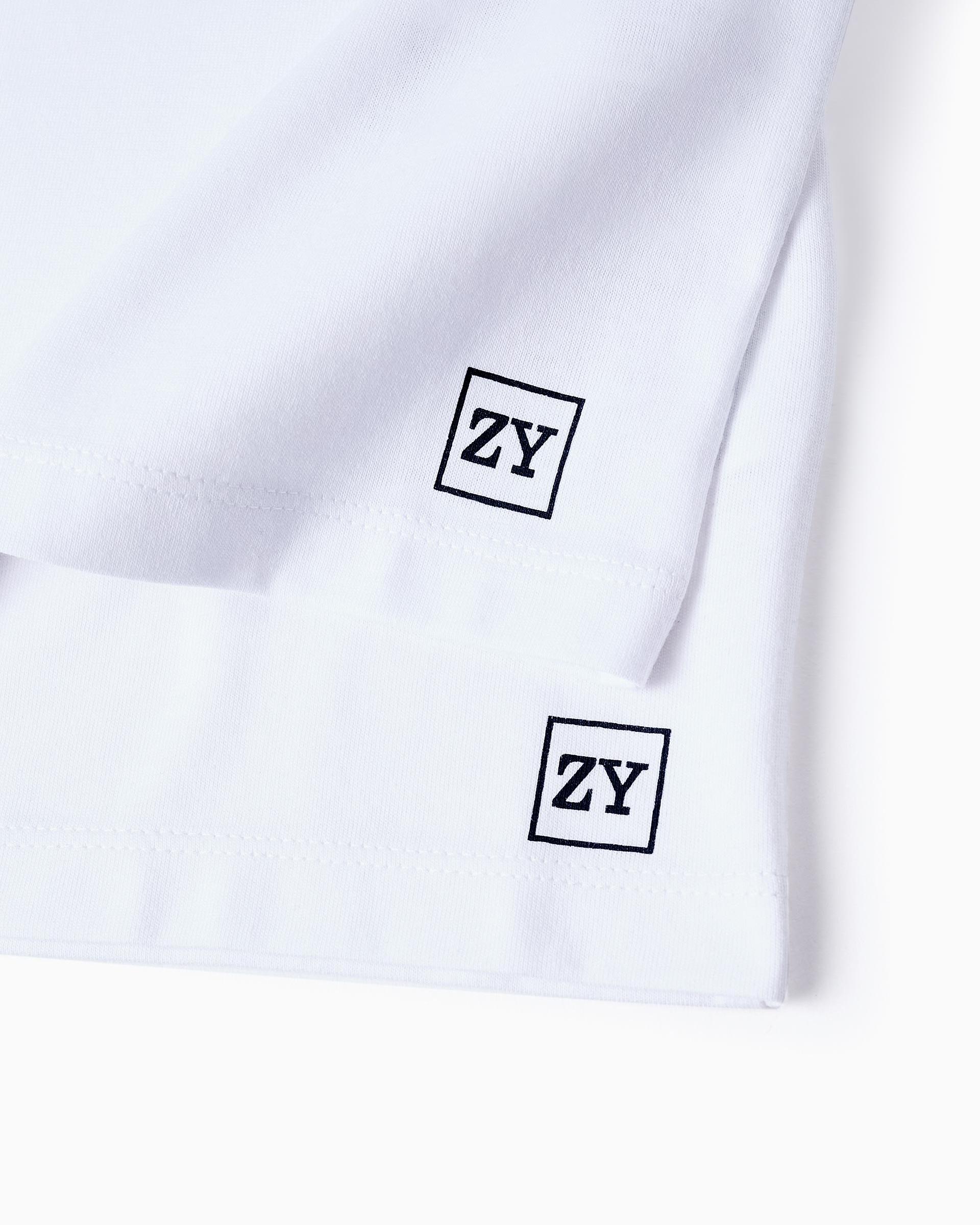 Pack de 2 camisetas de niño 100% algodón liso - Zippy - Blanco Blanco-3