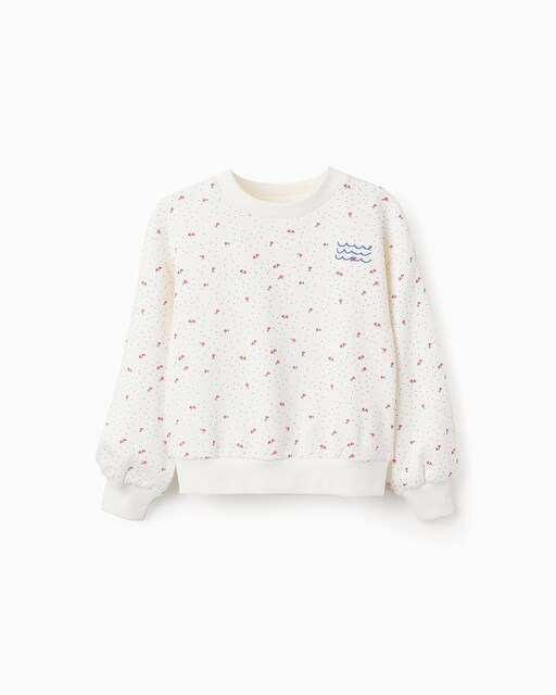 Imagen 0 de Sudadera de niña estampada con cuello redondo