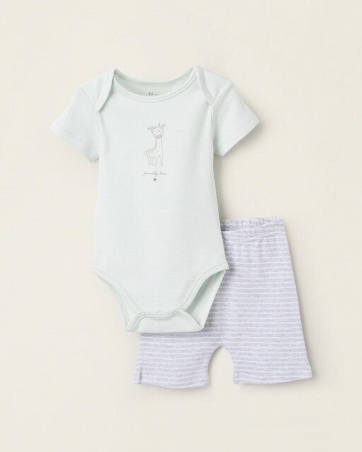 Imagen 0 de Pijama de bebé niño de manga corta en azul claro
